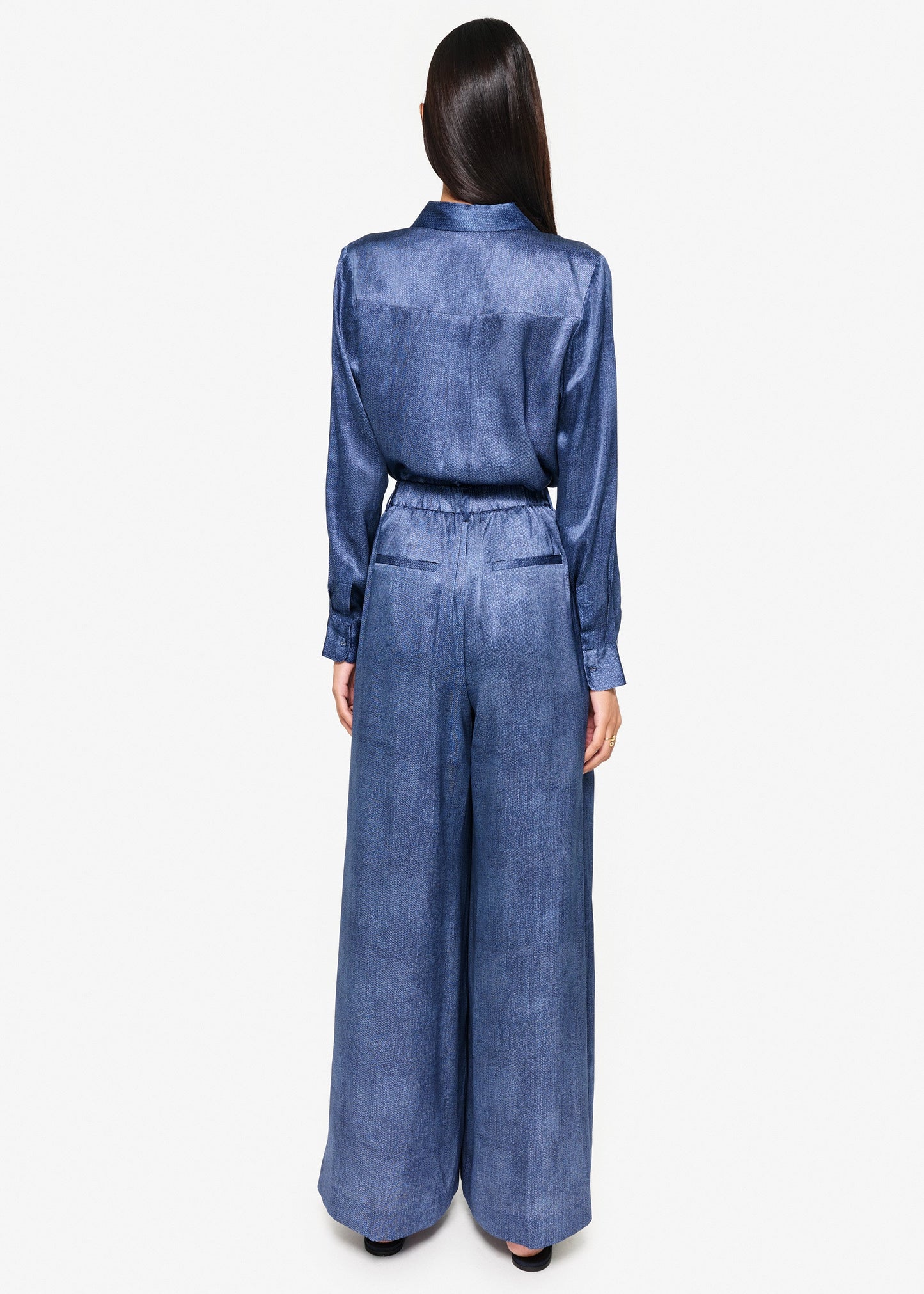 Chemisier en soie Crosby en denim brut