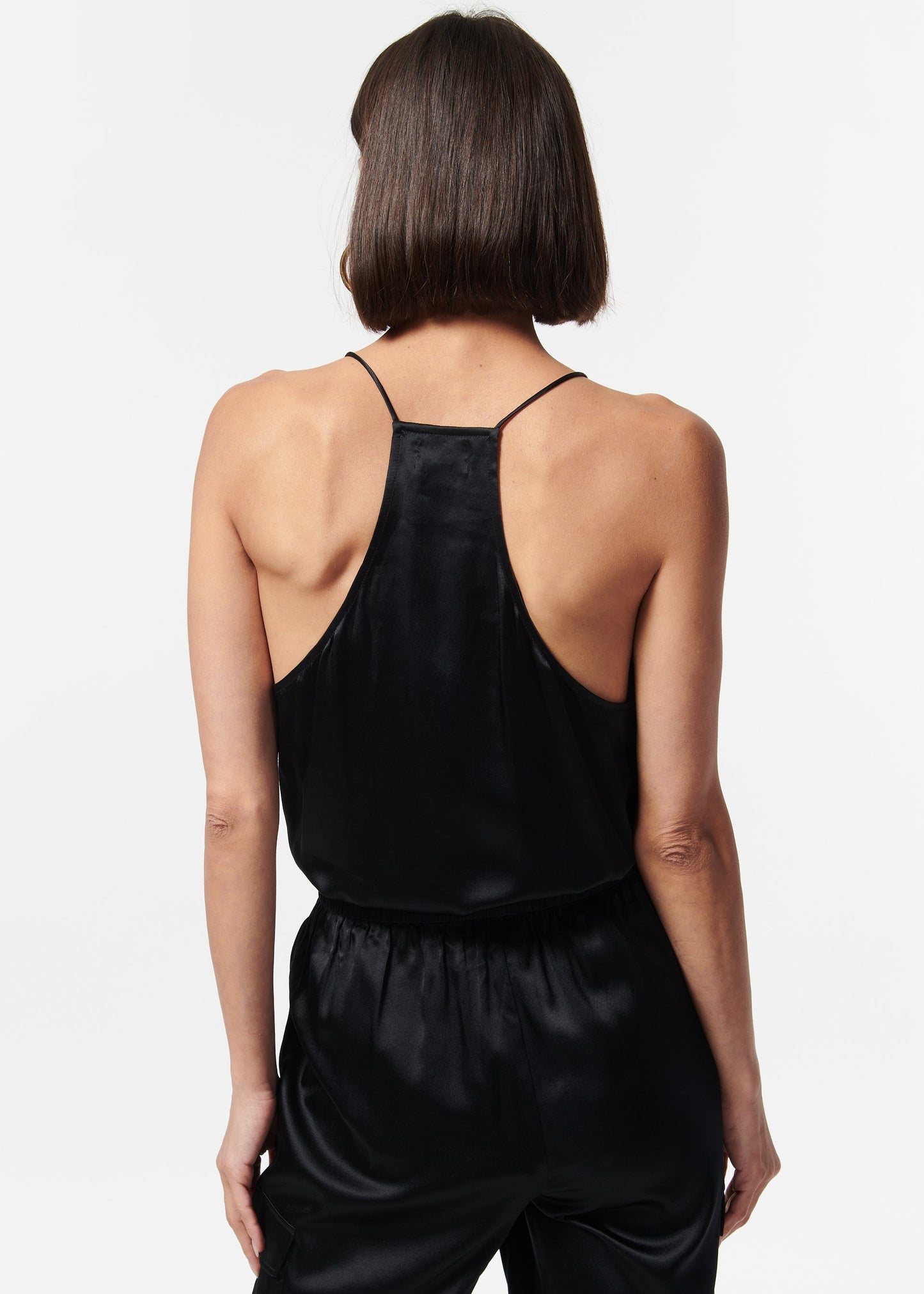 Camisole Racer Charmeuse Noir