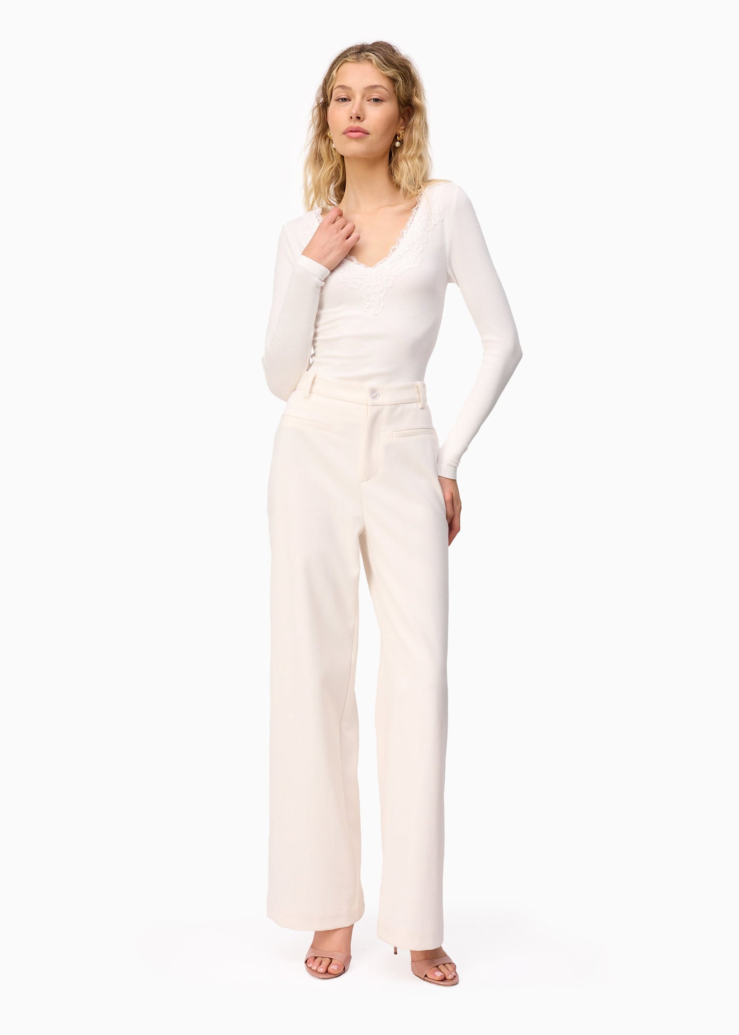 Pantalon taille haute Leo Macadamia