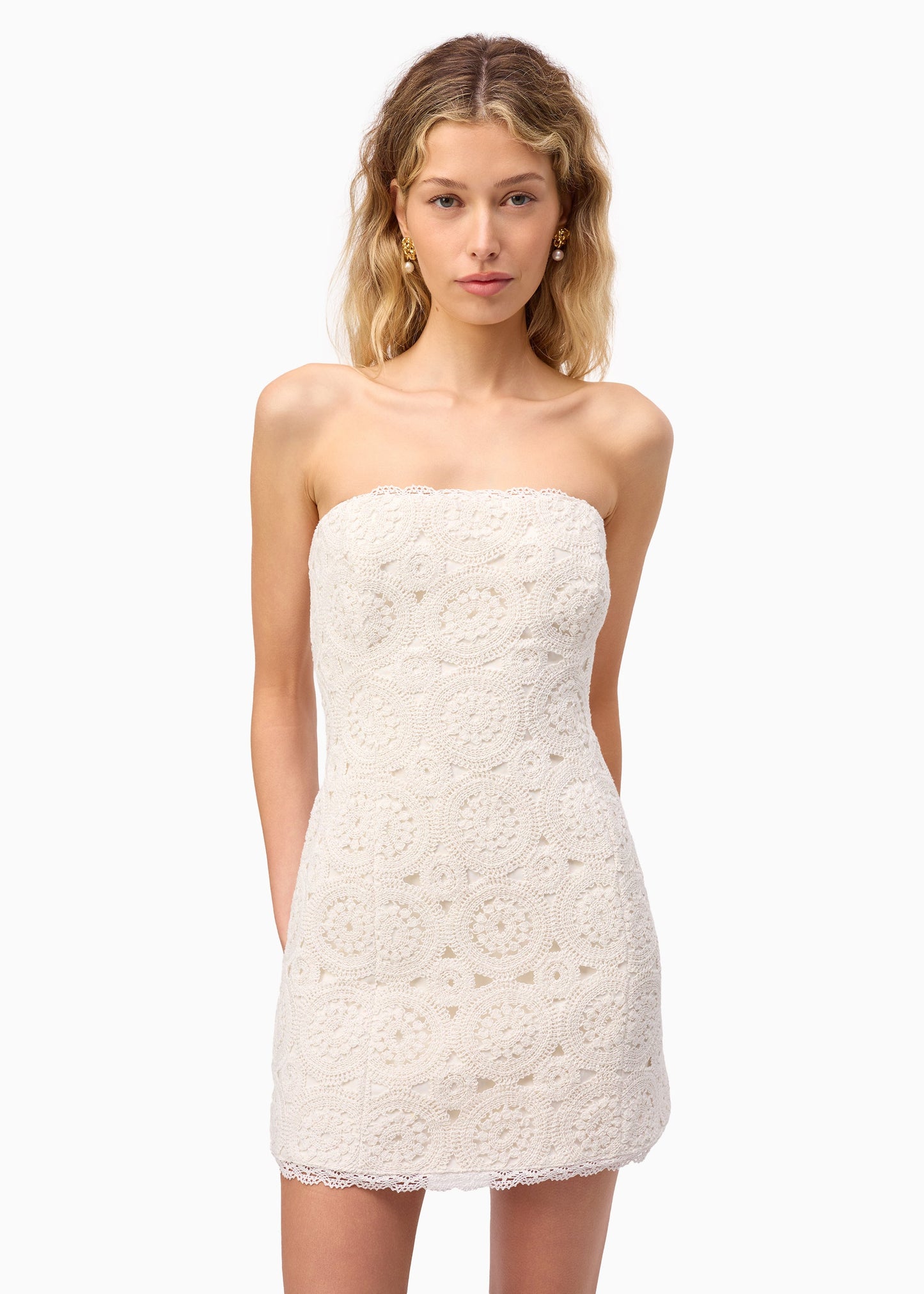 Robe mini au crochet Yareli Macadamia