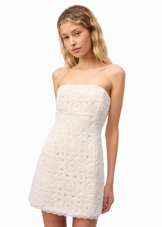 Robe mini au crochet Yareli Macadamia