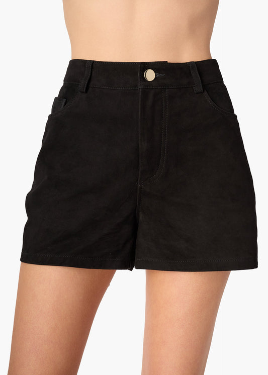 Short Travis en daim noir