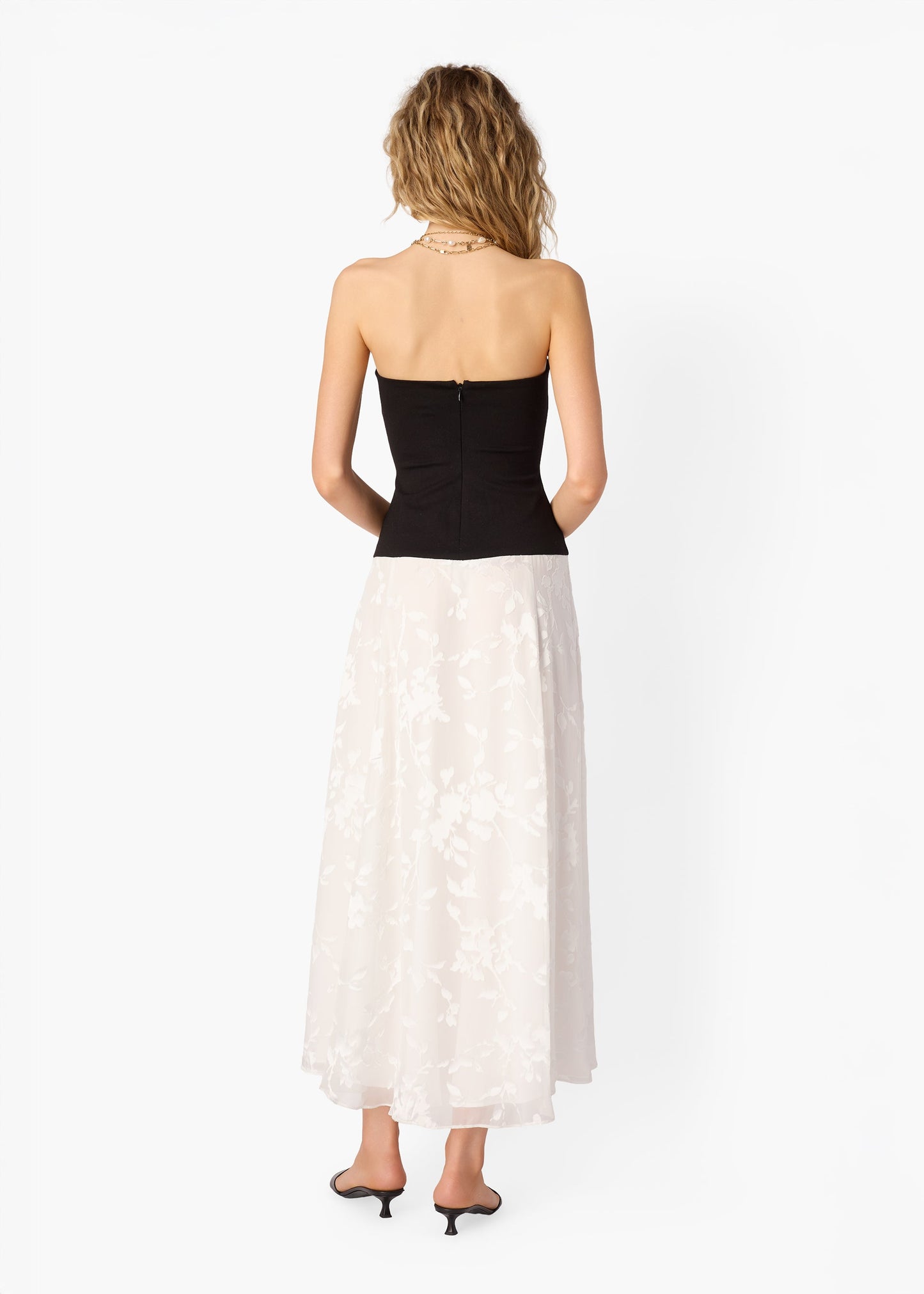 Robe bustier Almira Noir/Macadamia