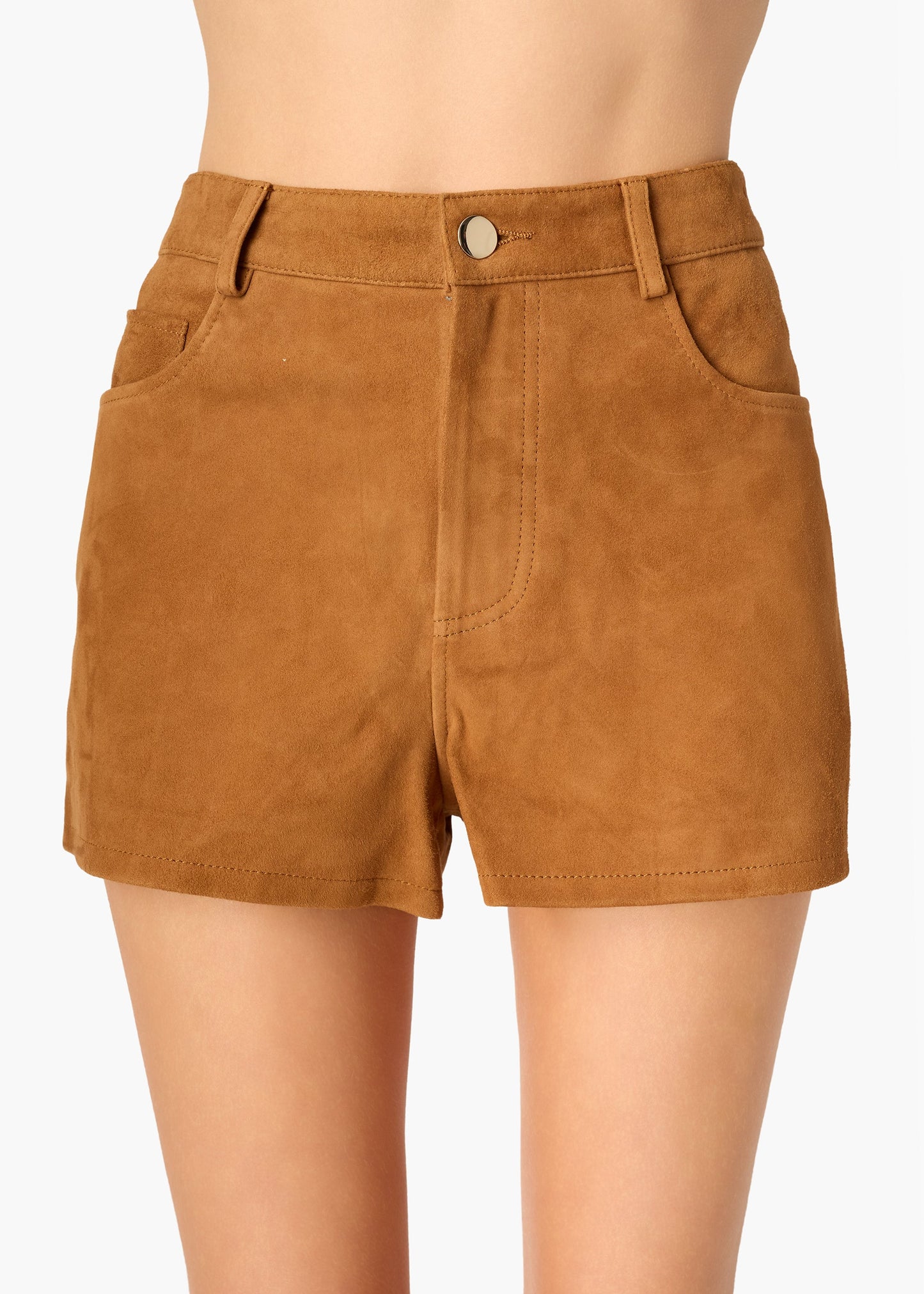Short Travis en daim cognac