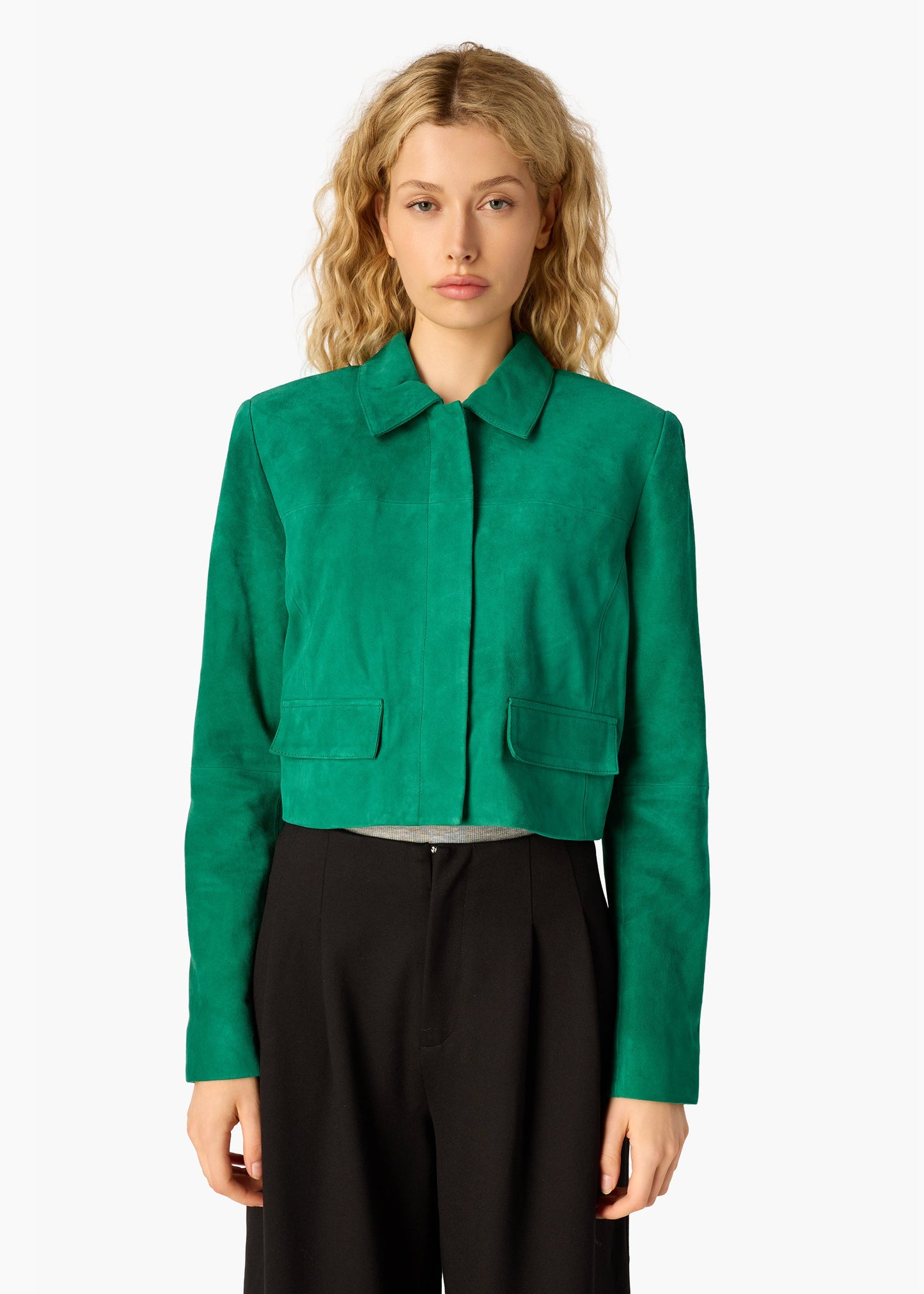 Veste courte en daim Sullivan Verdant