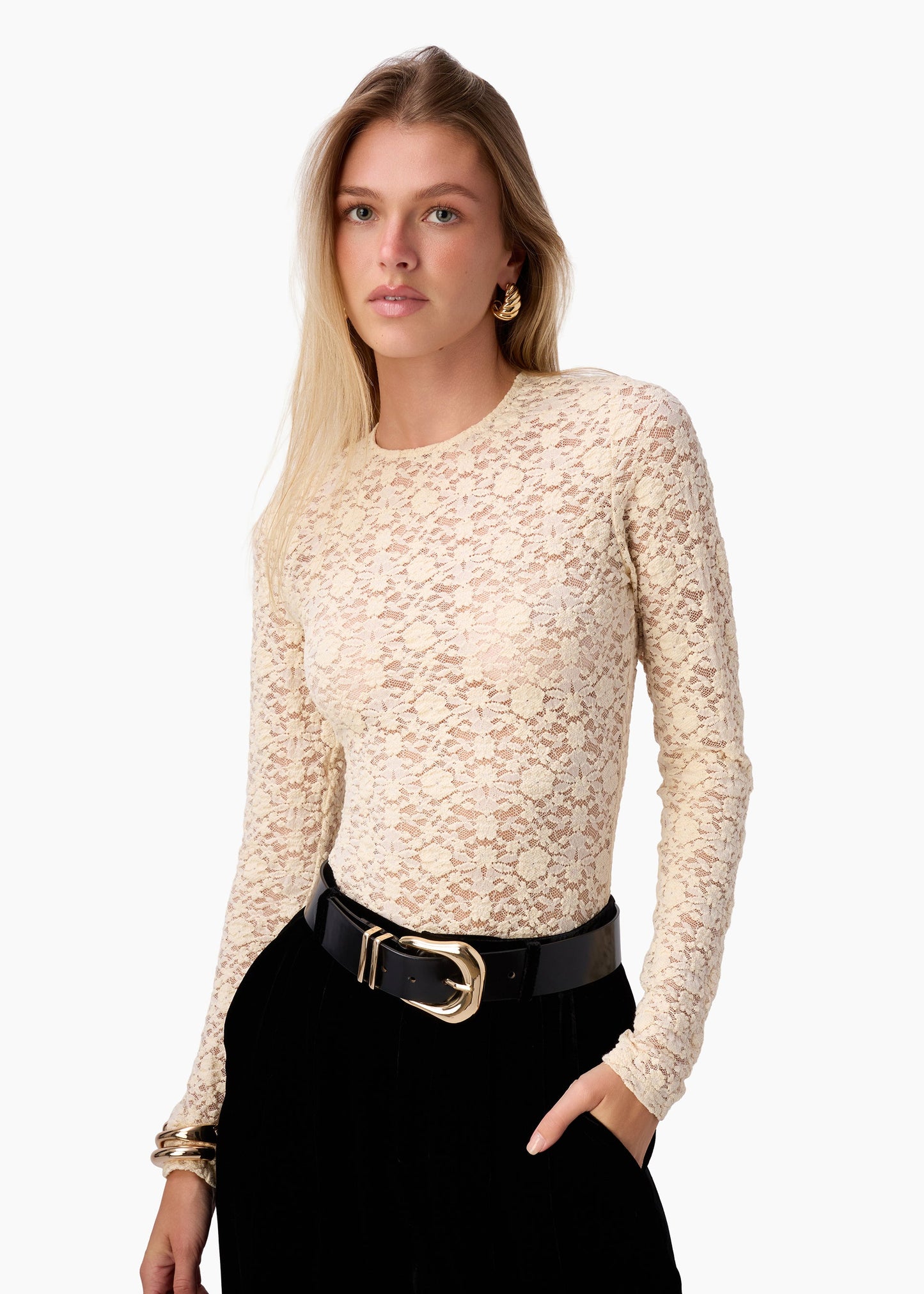 Haut en dentelle extensible Meli Bone
