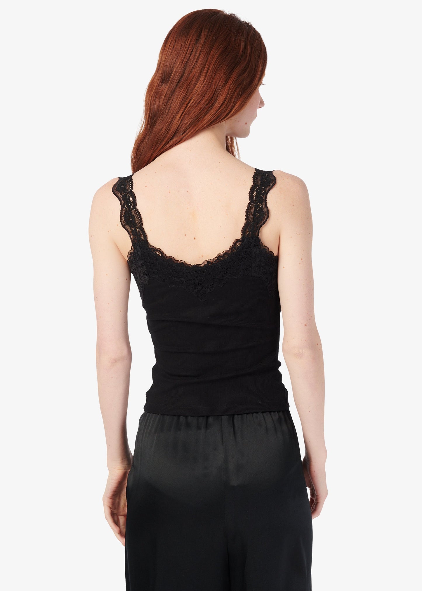 Débardeur en tricot côtelé Lani noir