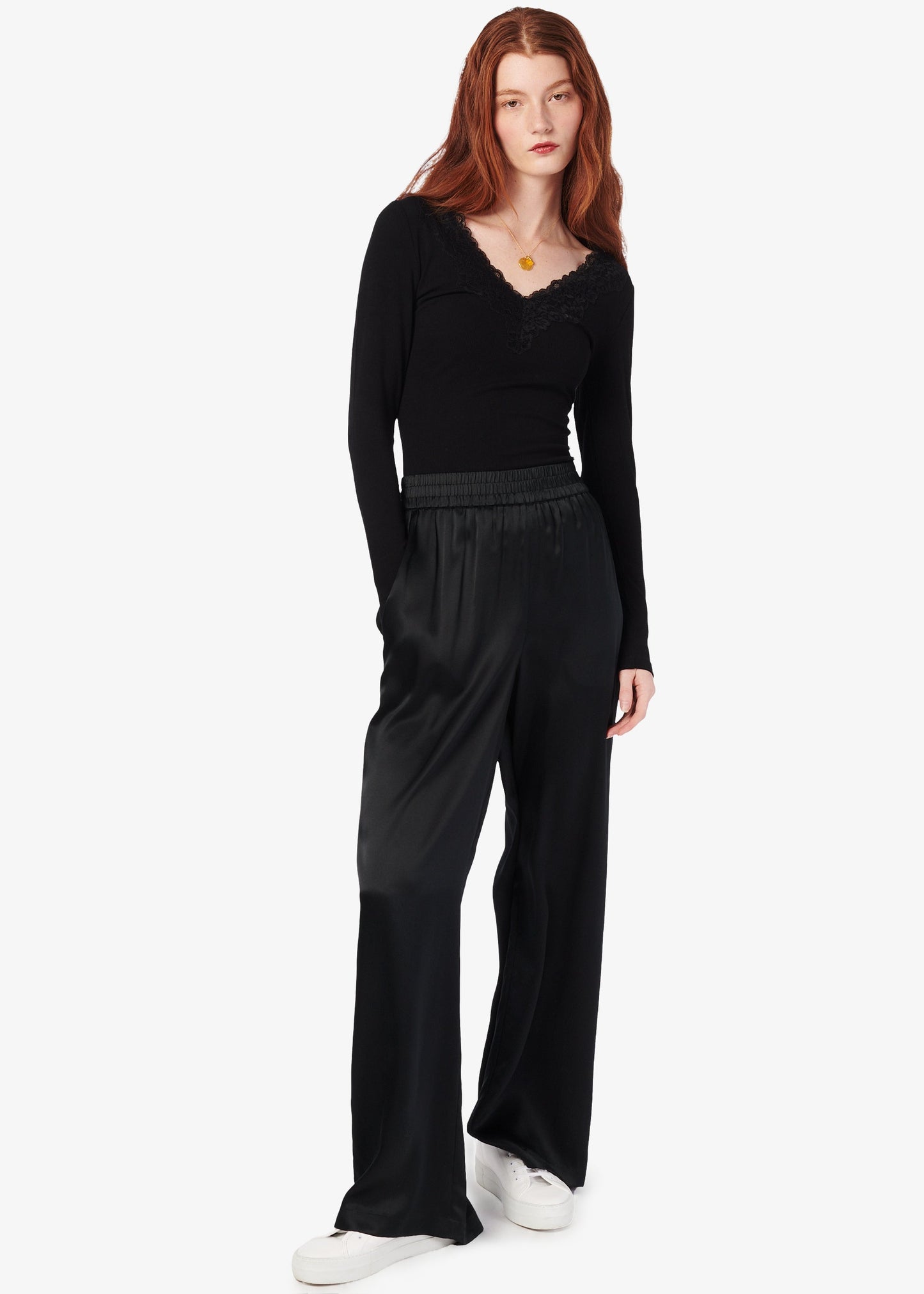 Haut en tricot côtelé Rooney noir