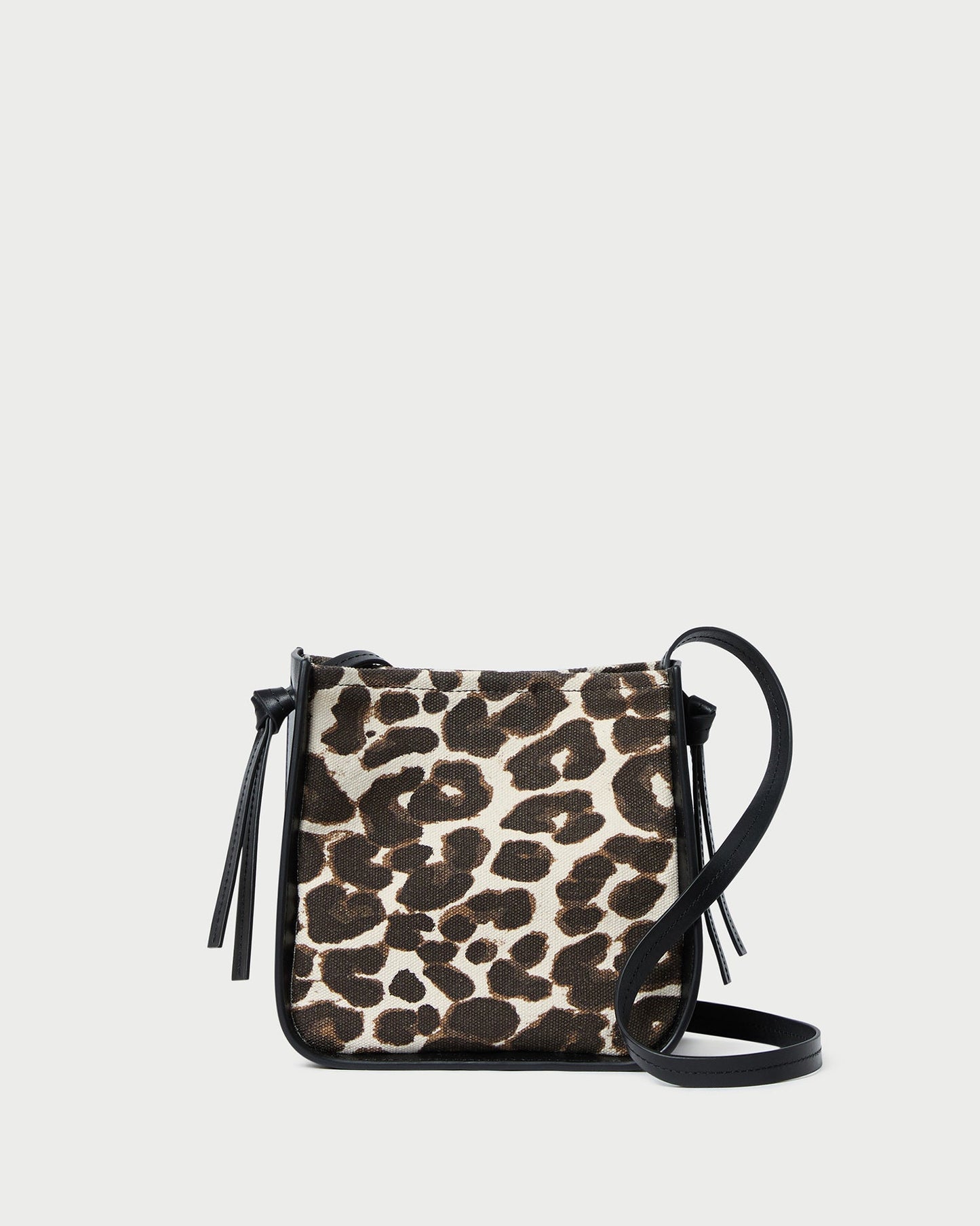 Sac bandoulière Avalon en toile léopard/noir