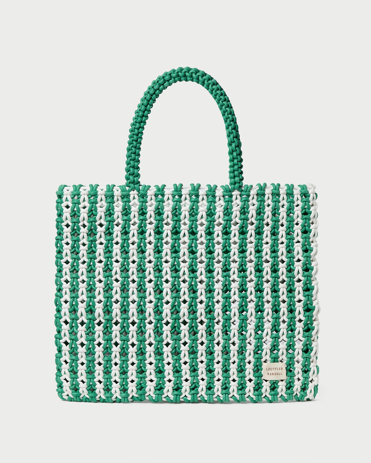Sac fourre-tout à rayures blanches et vertes Celia