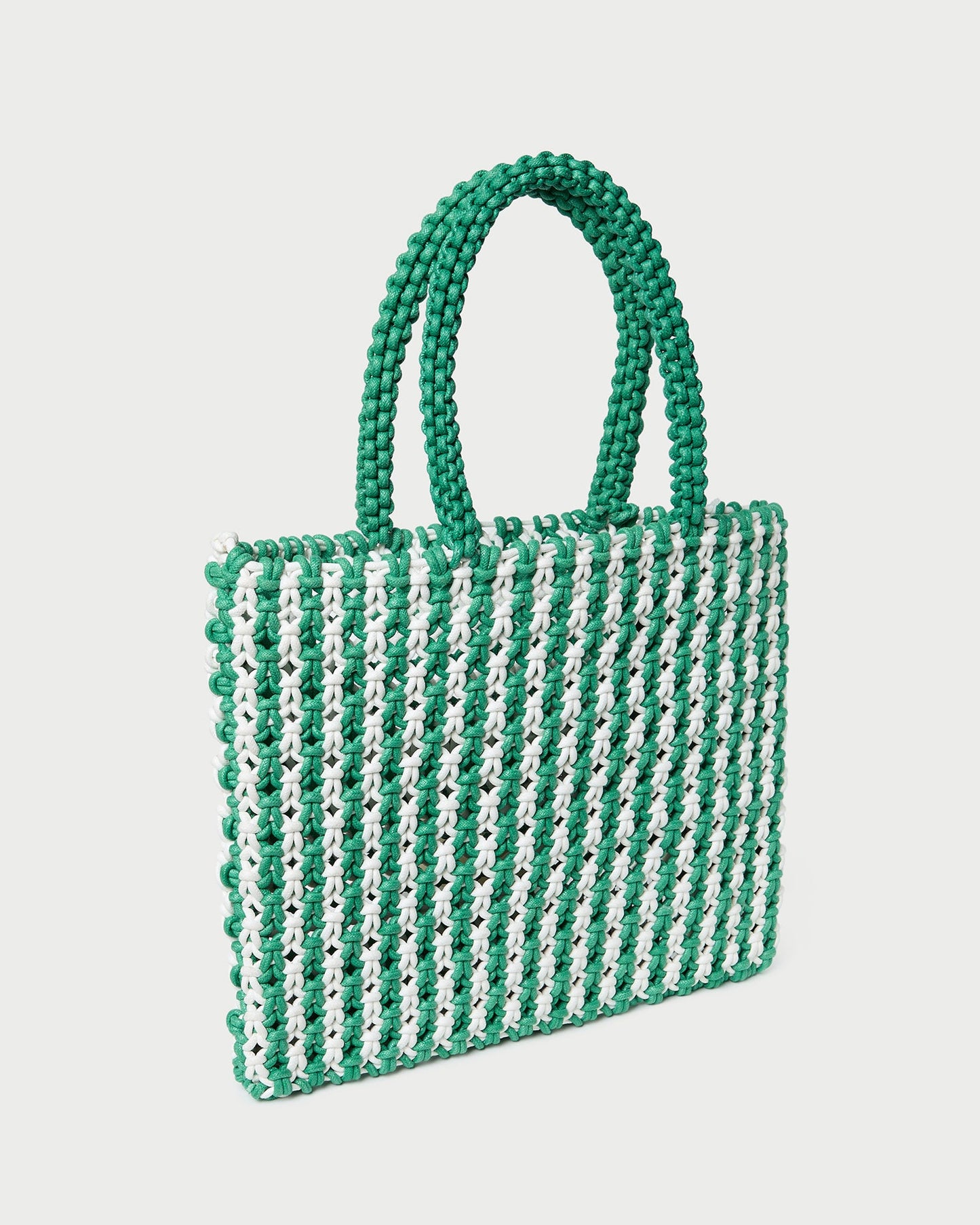 Sac fourre-tout à rayures blanches et vertes Celia