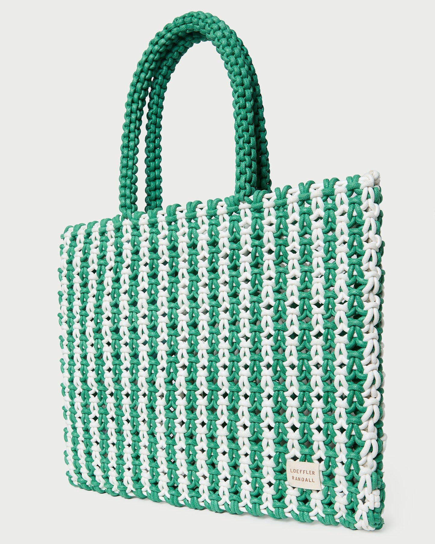 Sac fourre-tout à rayures blanches et vertes Celia