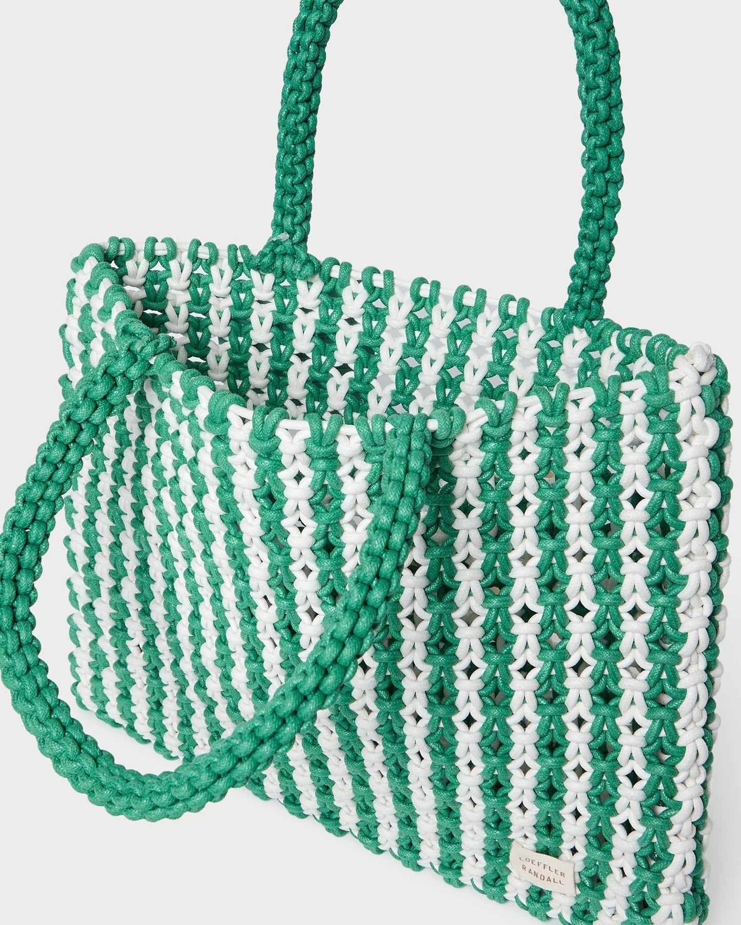 Sac fourre-tout à rayures blanches et vertes Celia