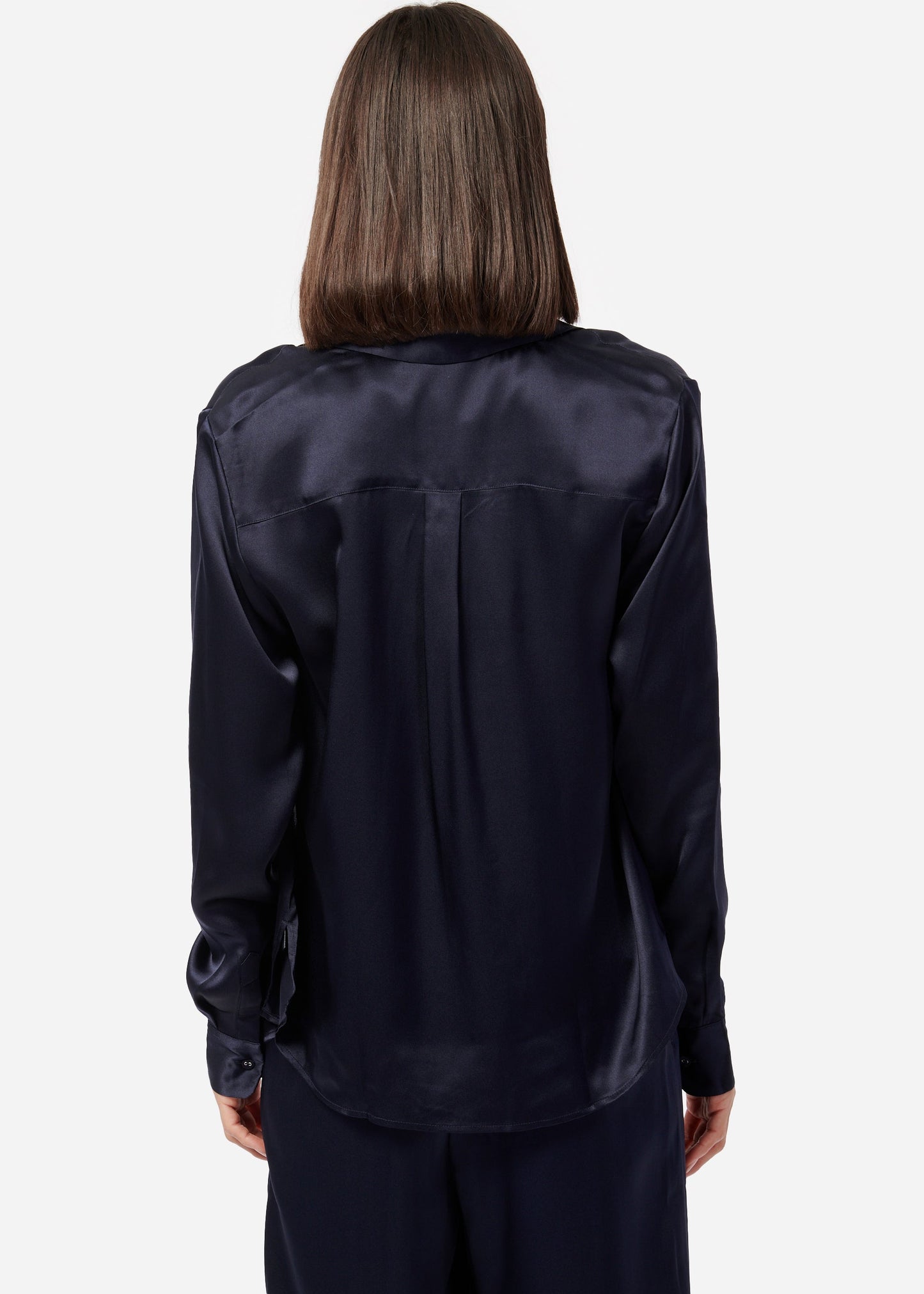 Chemisier en soie Crosby bleu marine