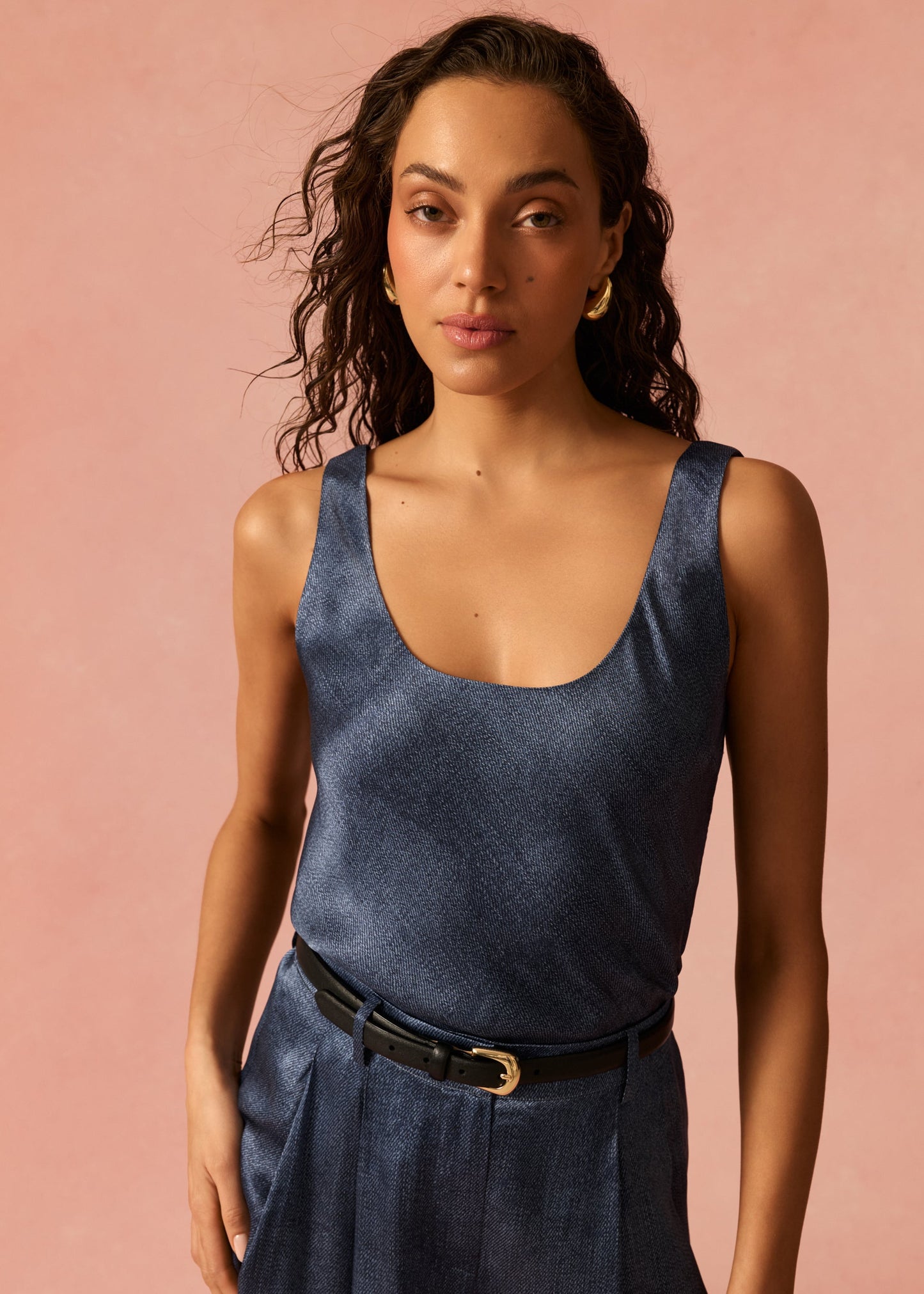 Camisole Andressa en denim brut