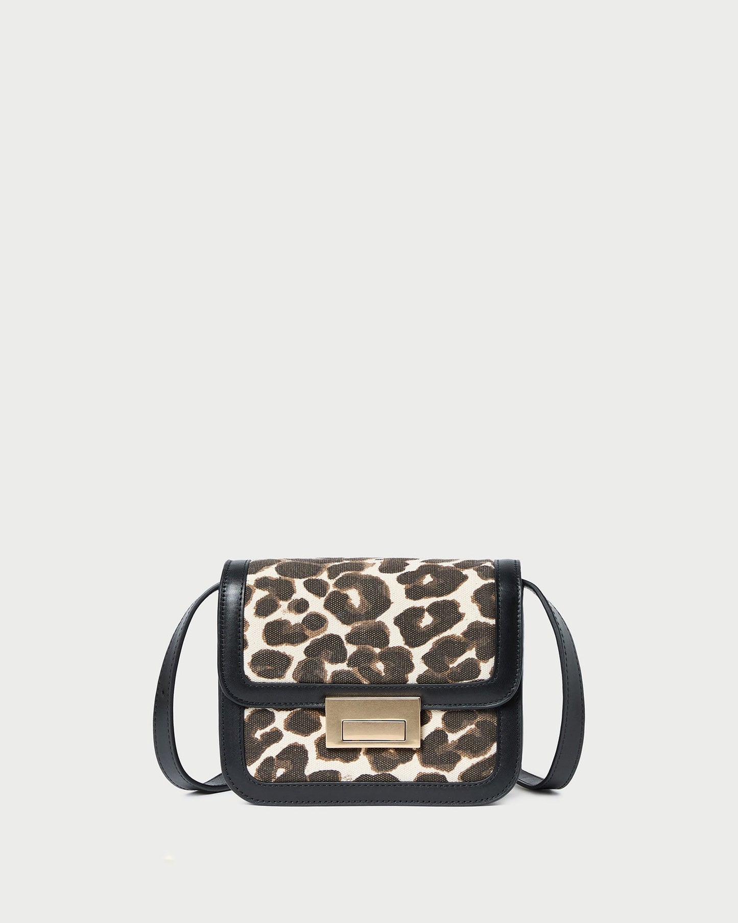 Sac bandoulière Desi en toile léopard/noir