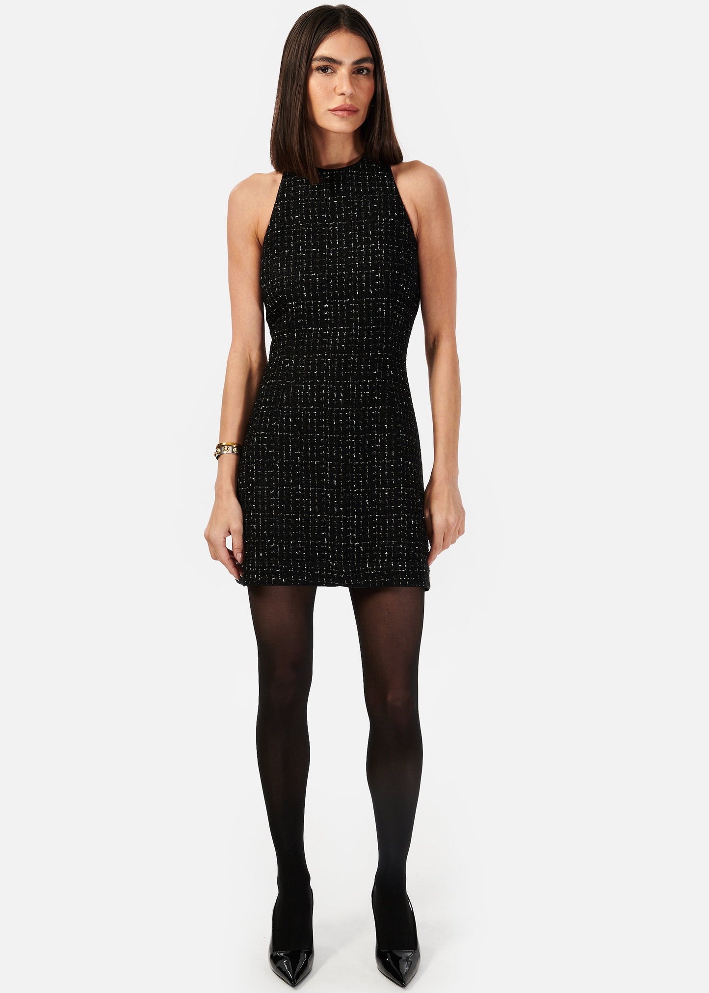 Robe mini-jupe Anderson en tweed à carreaux