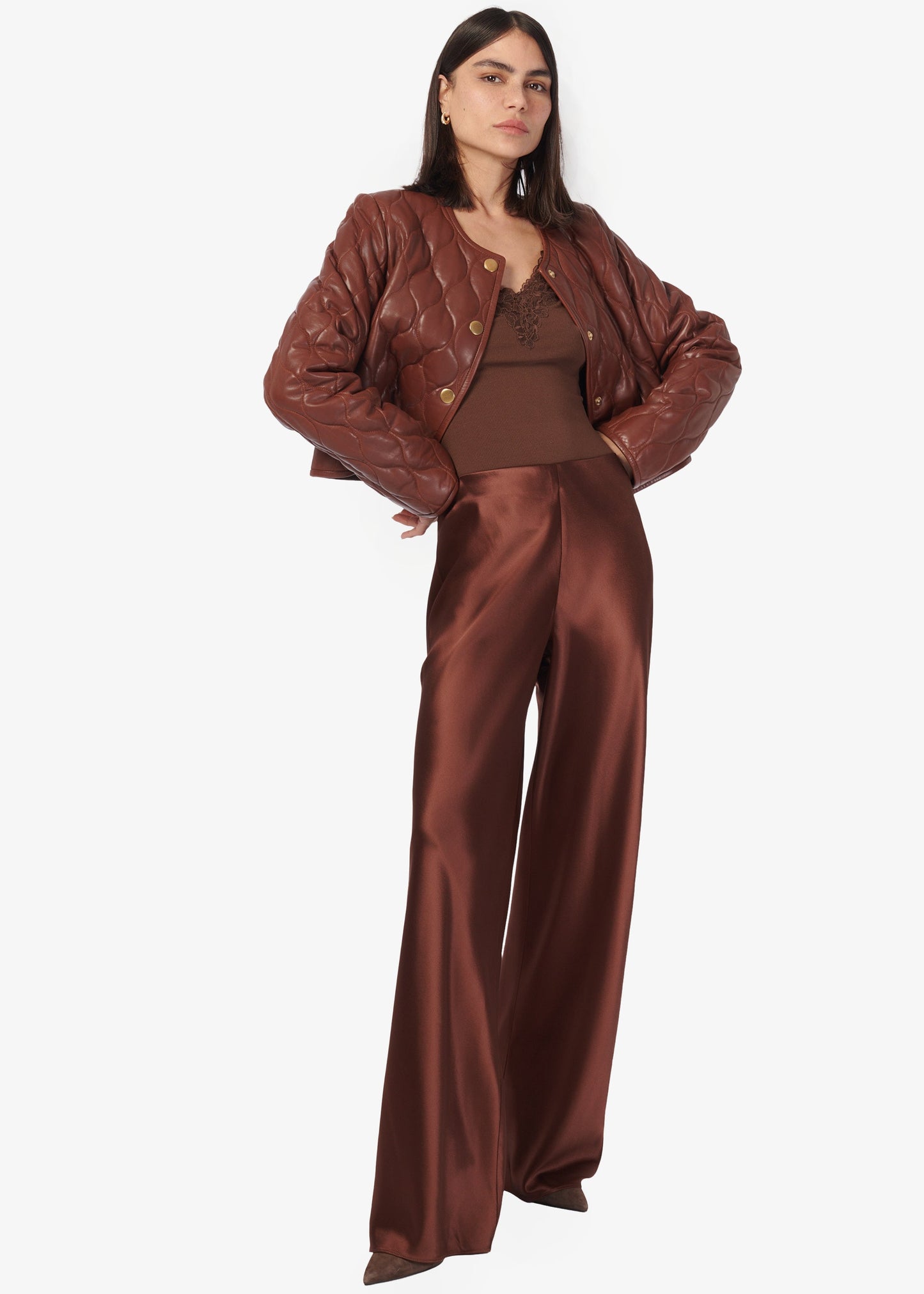 Pantalon Bristol taille mi-haute Mousse