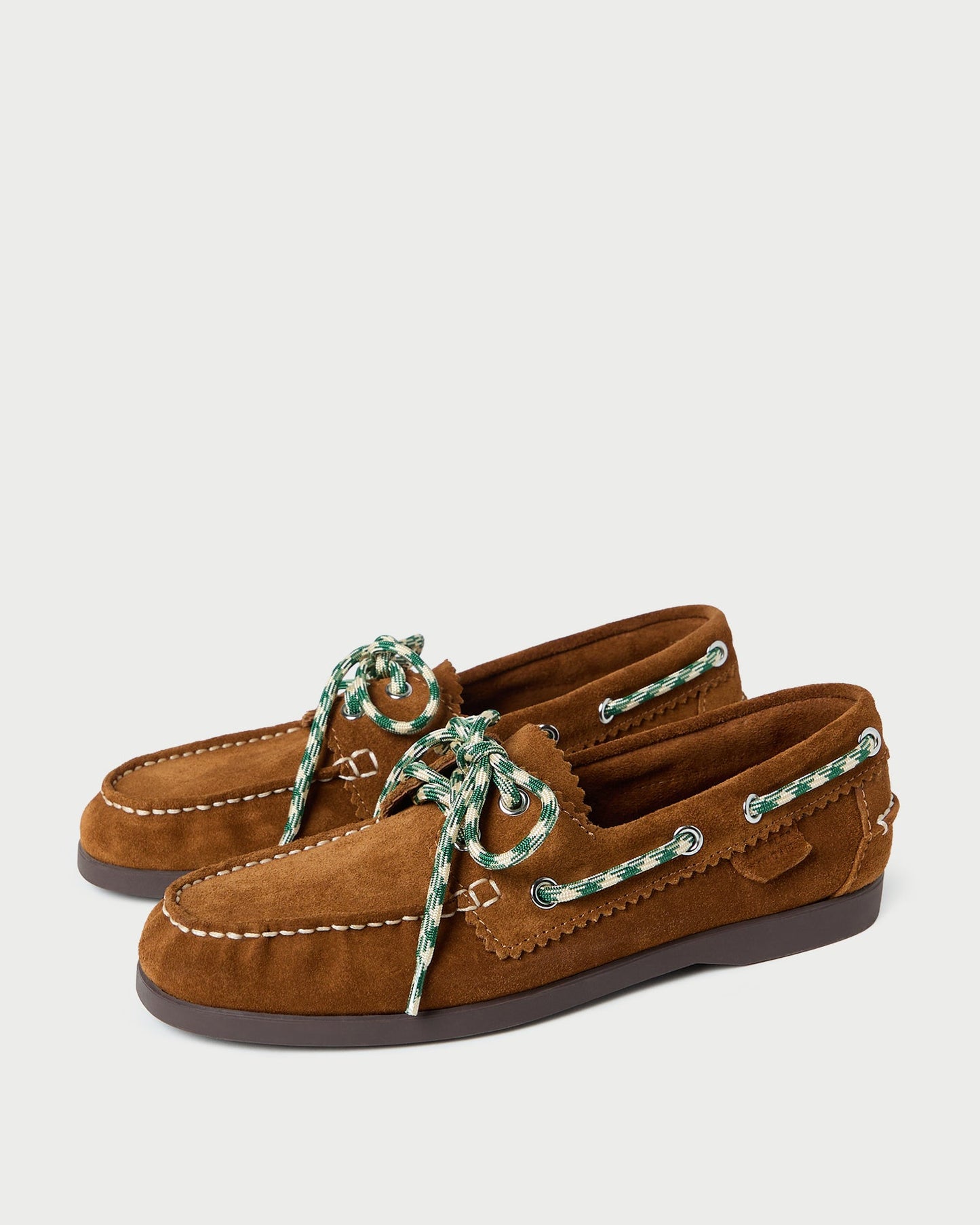 Chaussure bateau en daim Franco Cacao