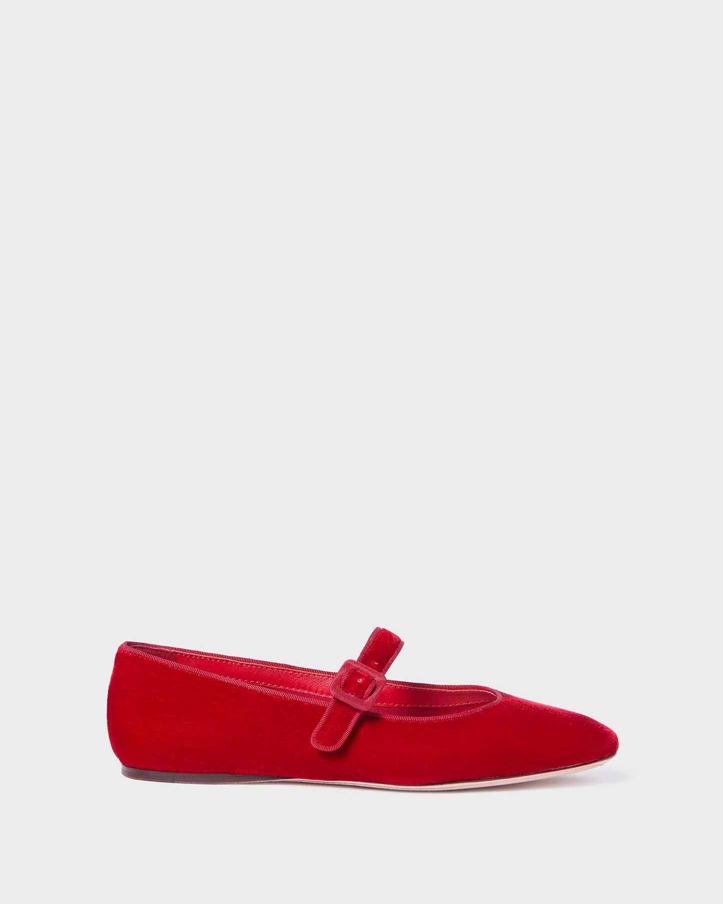Mary Jane en velours rouge gingembre