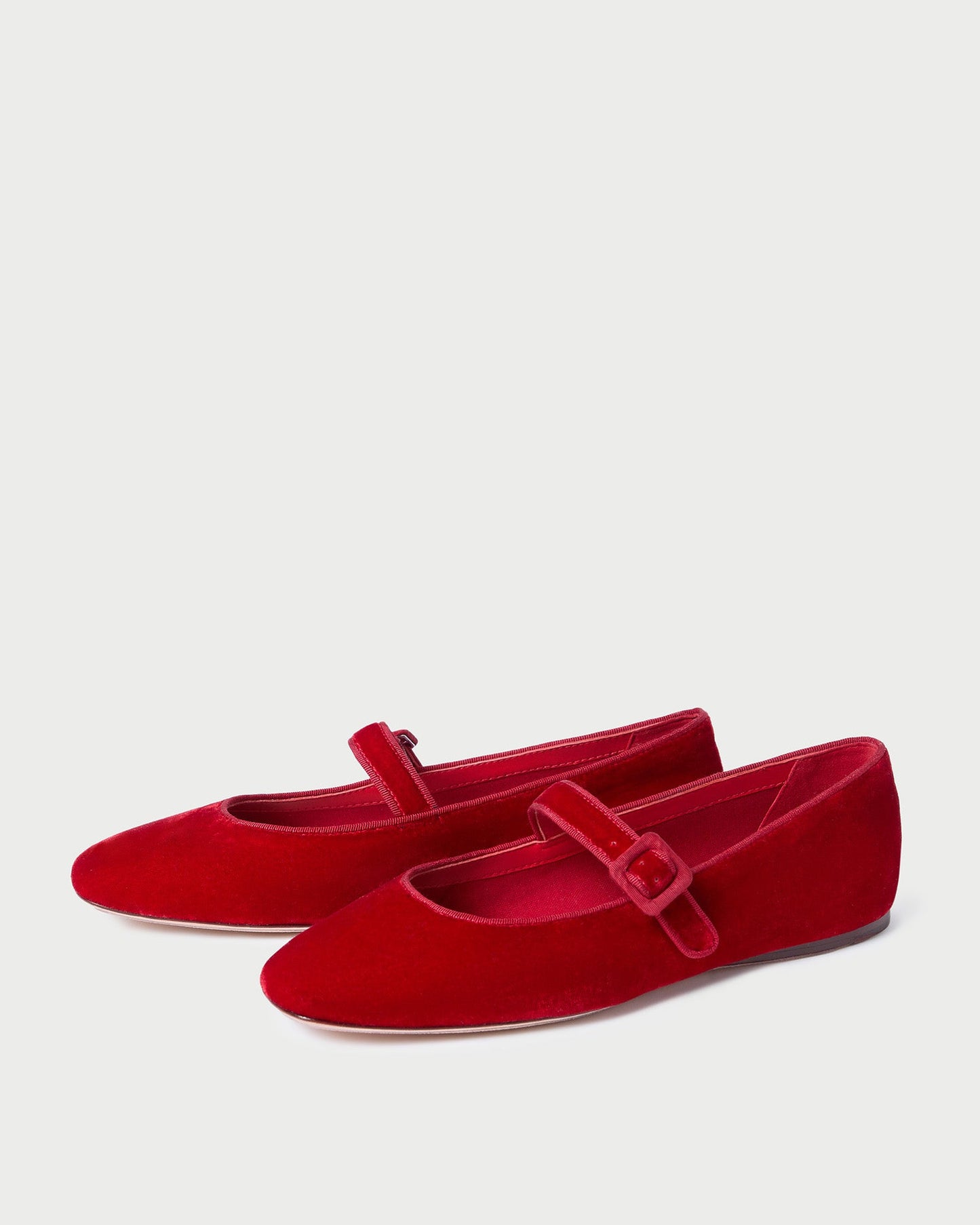 Mary Jane en velours rouge gingembre