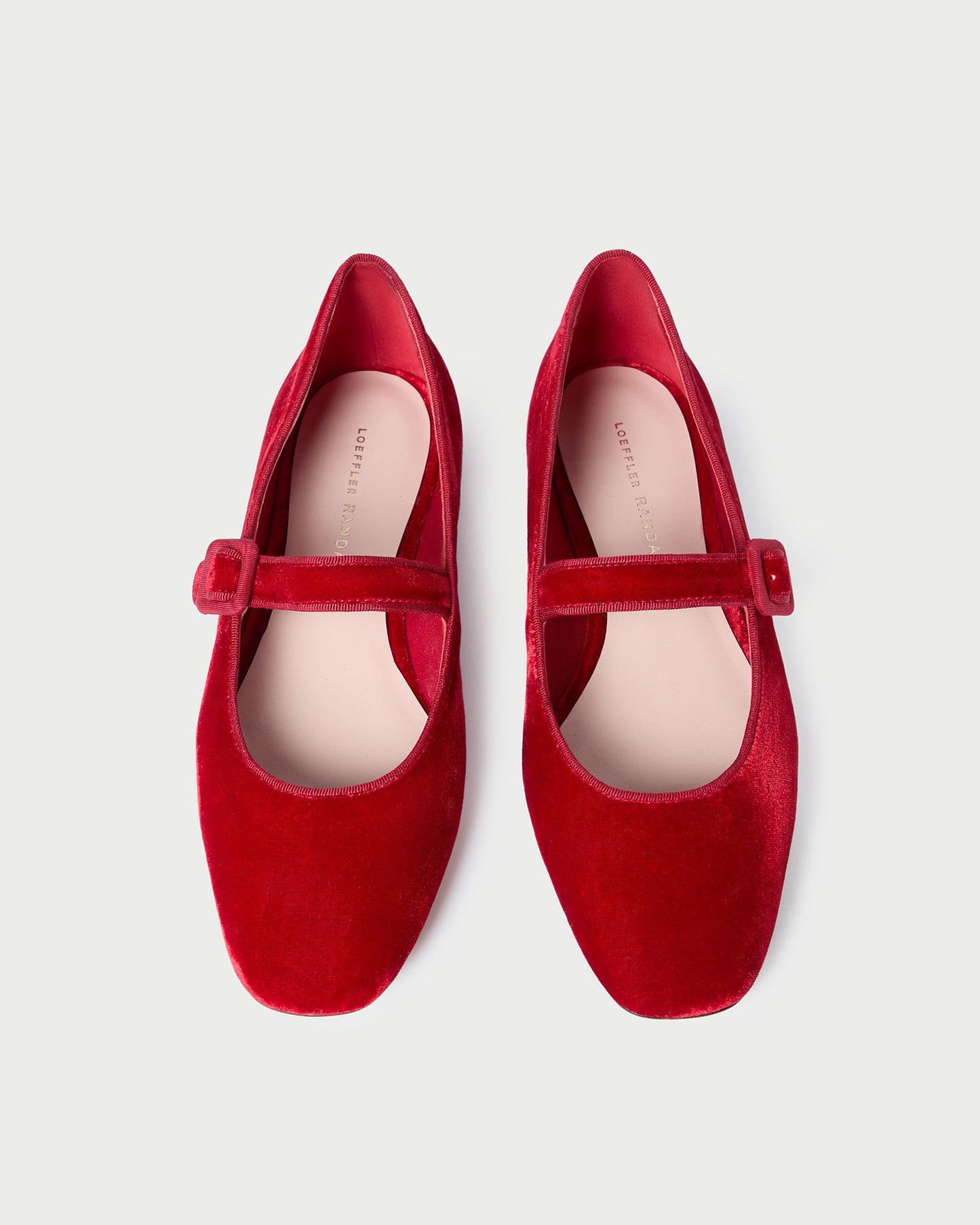 Mary Jane en velours rouge gingembre