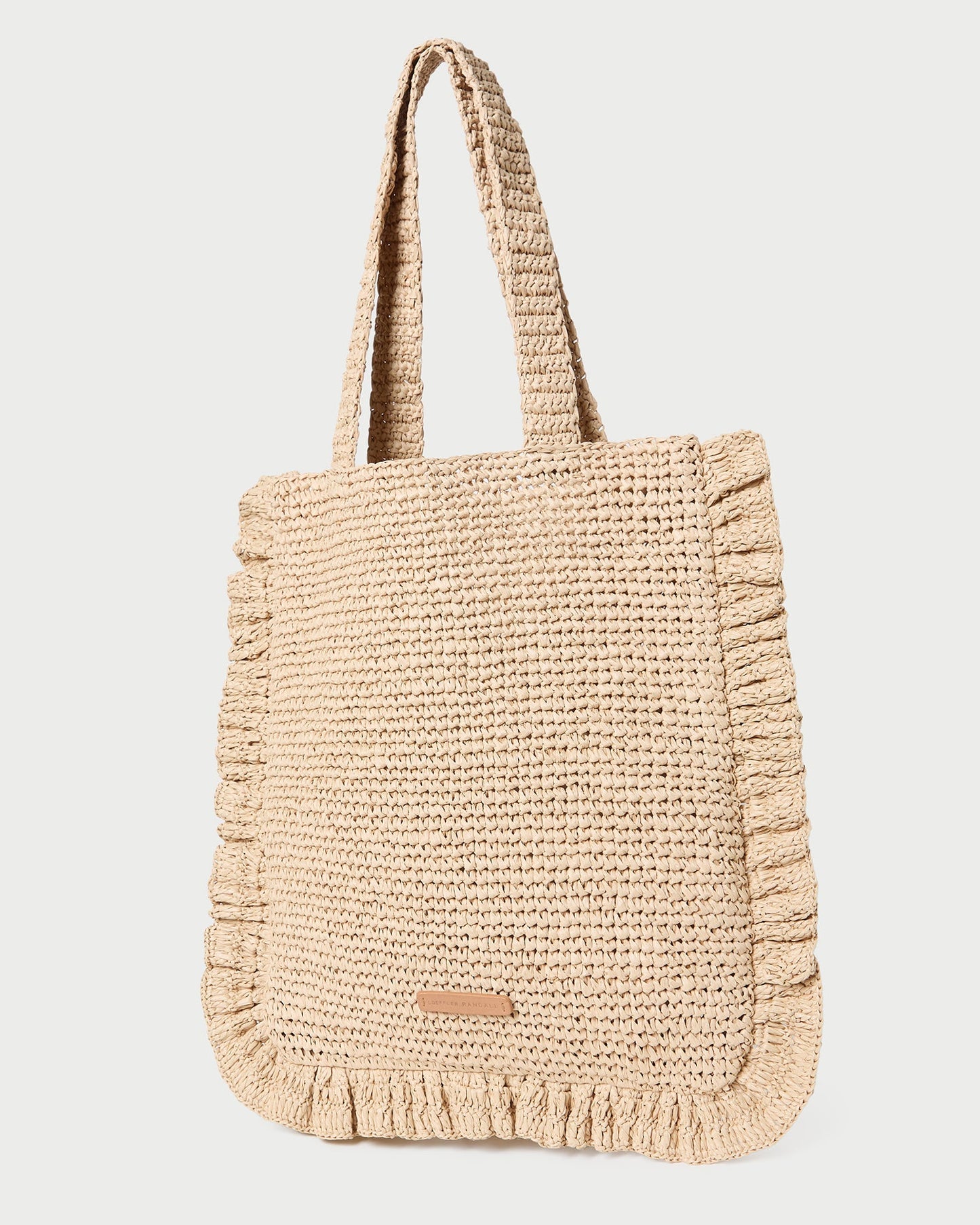 Sac fourre-tout à volants en crochet naturel Justine
