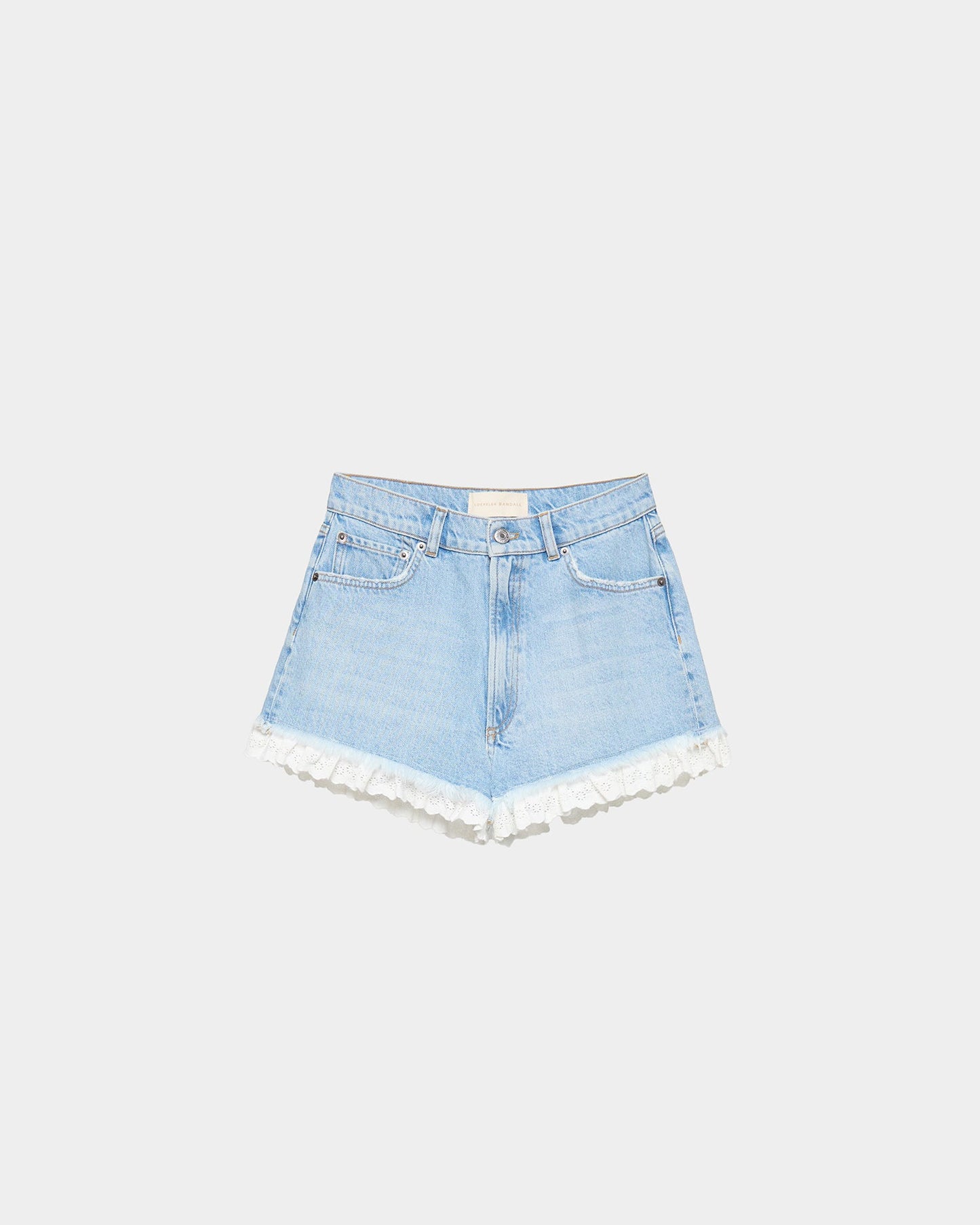 Short en jean à bordure en dentelle Kay