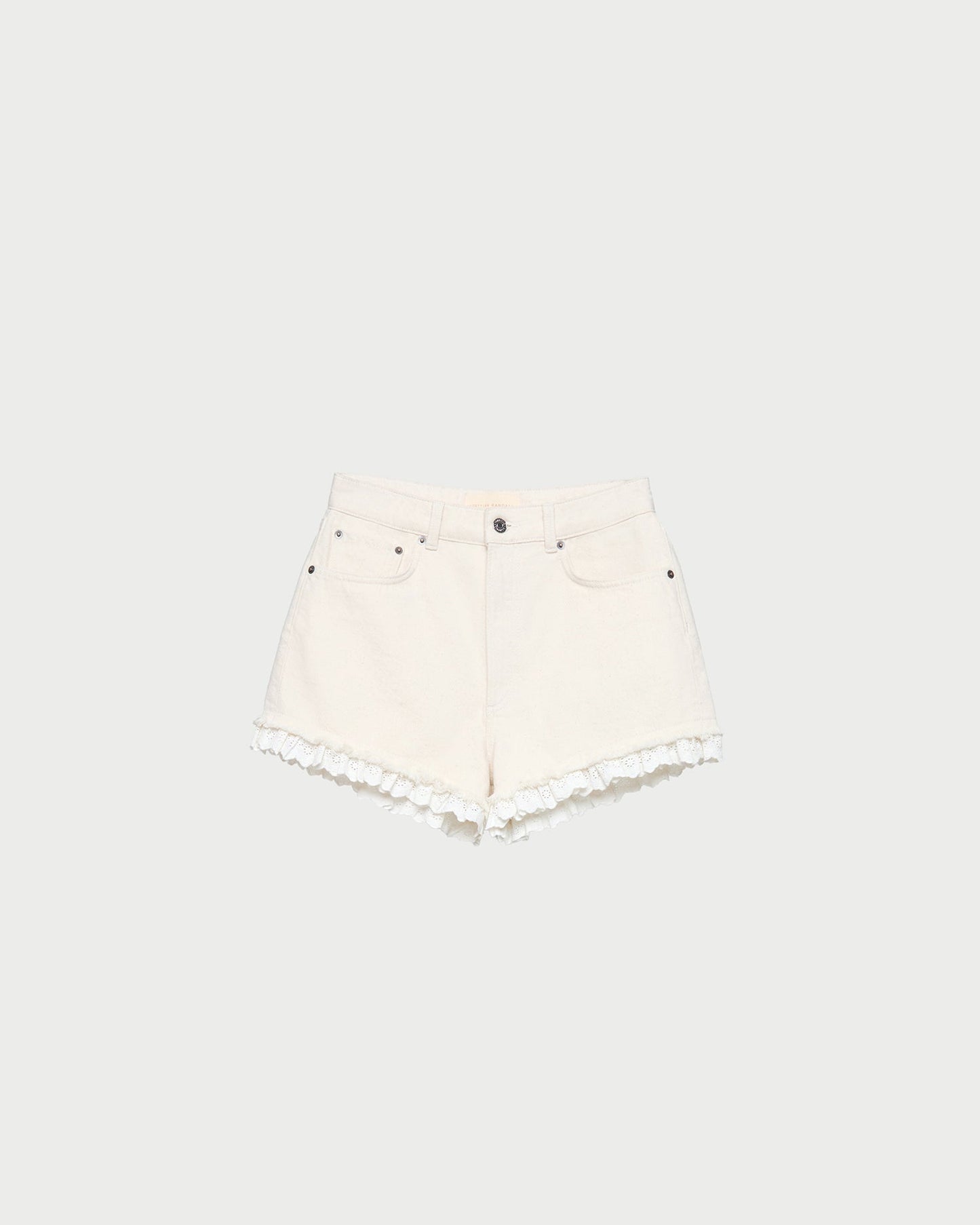 Short en jean à bordure en dentelle Kay
