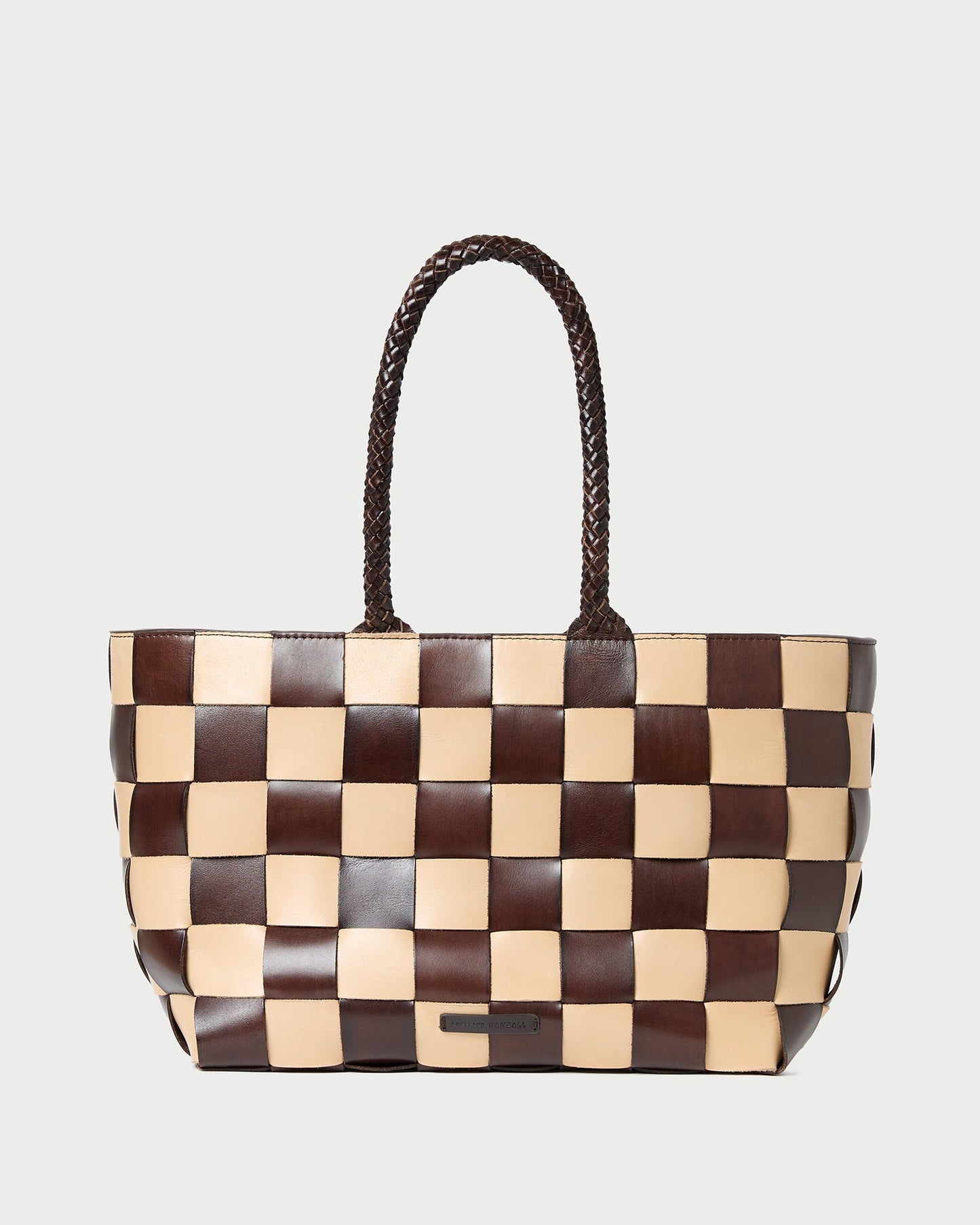 Sac fourre-tout en cuir tressé Klara Brown/Butter