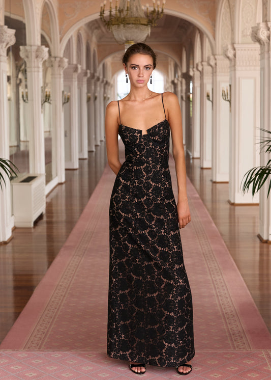 Robe en dentelle Rosaria noire