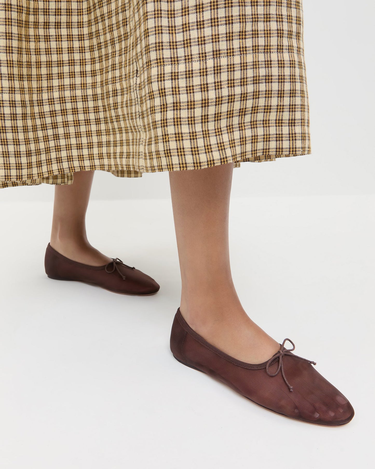 Ballerines en maille chocolat Landon