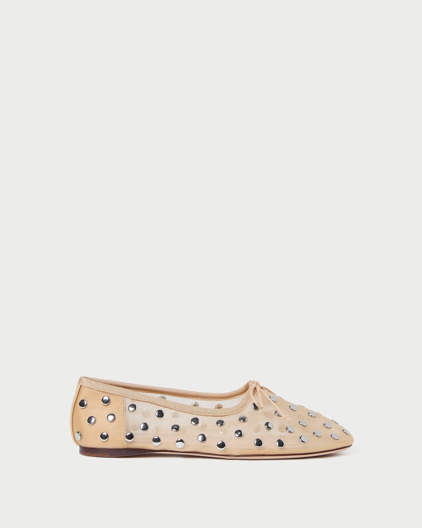 Ballerines Landon en maille caramel/argent
