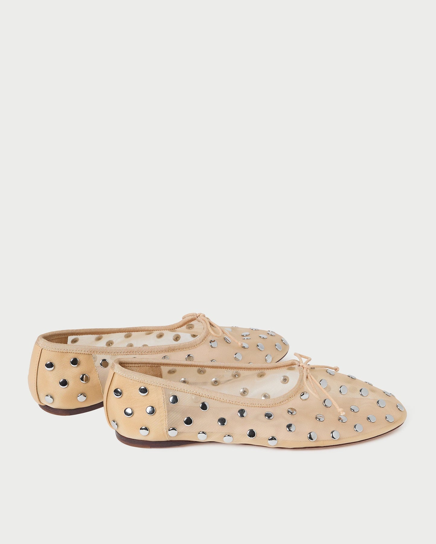Ballerines Landon en maille caramel/argent