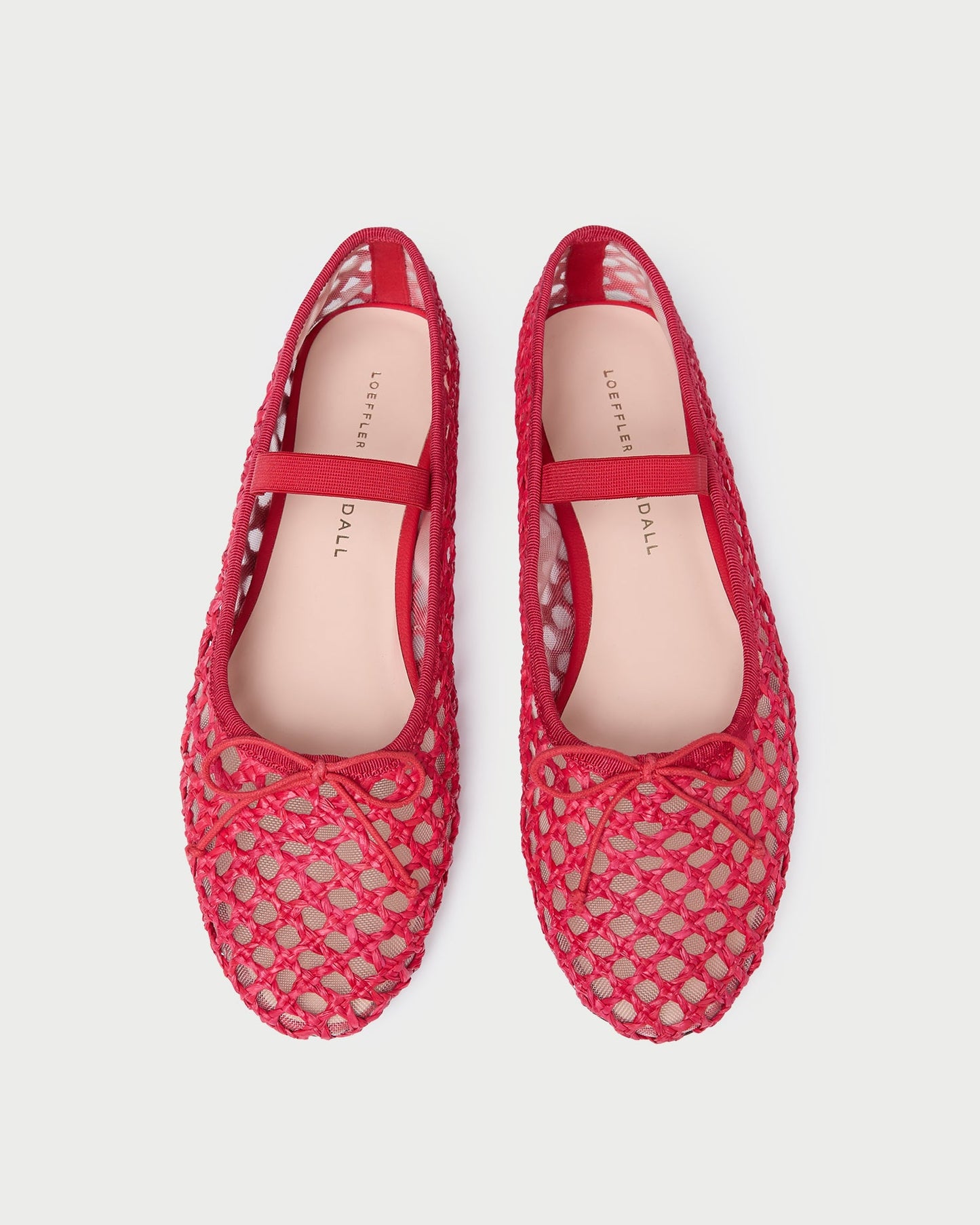 Ballerines plates au crochet rouge Leonie