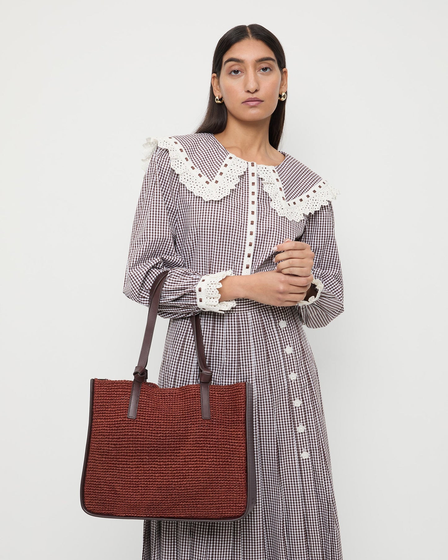 Sac fourre-tout au crochet Myra châtaigne/expresso