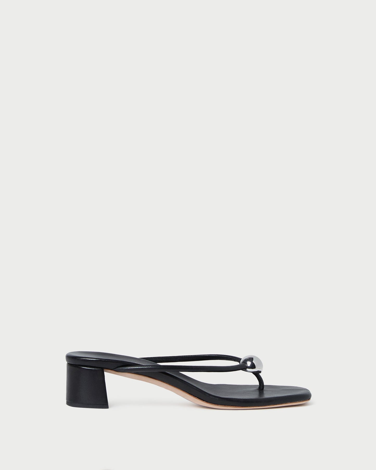 Sandale à talons en cuir noir Odessa