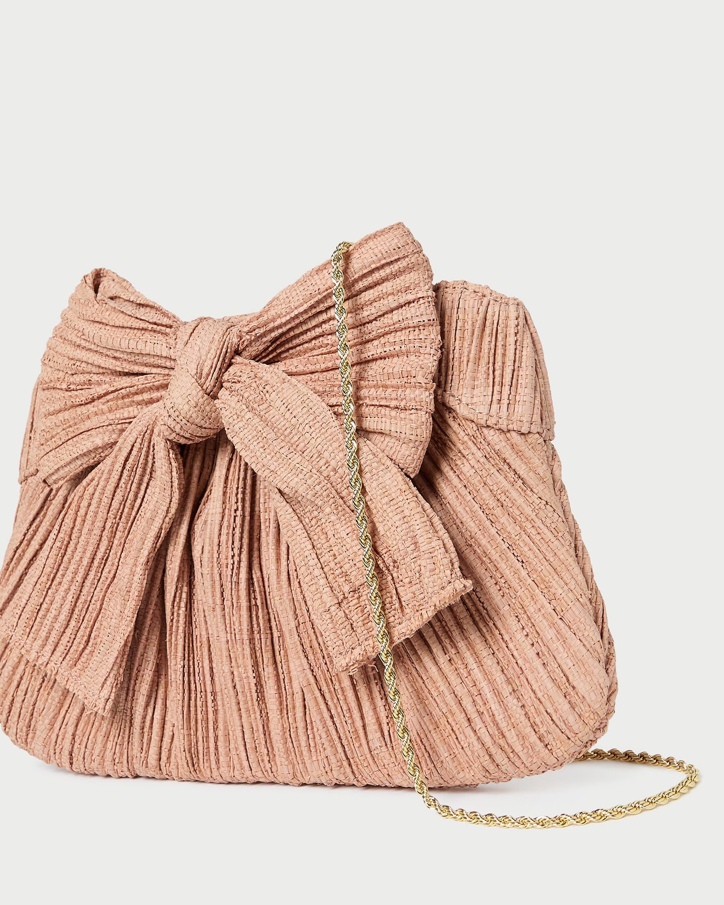 Pochette plissée à nœud Rayne Blush