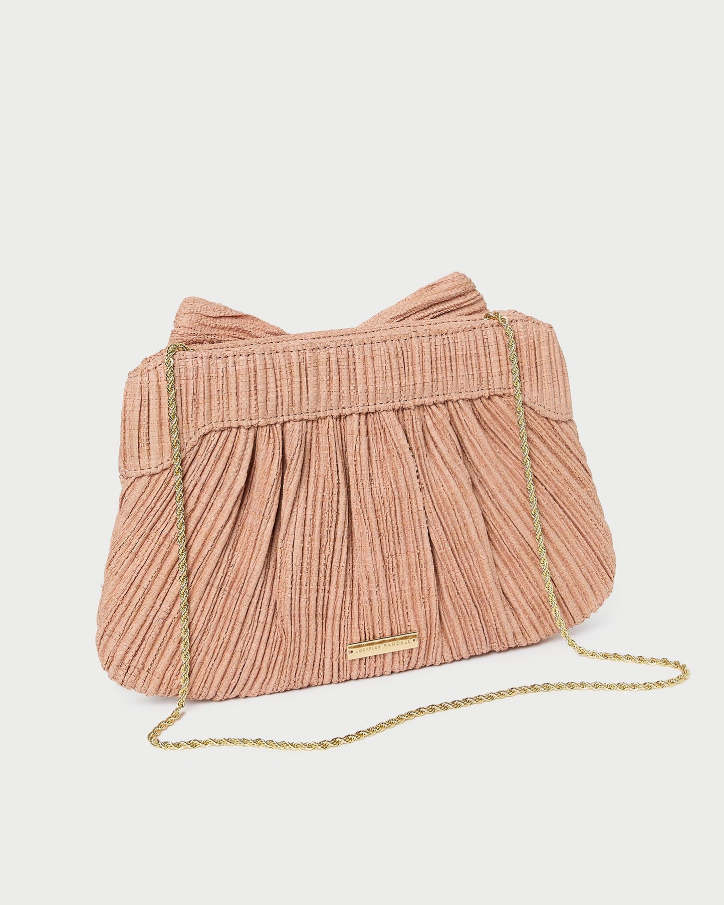 Pochette plissée à nœud Rayne Blush