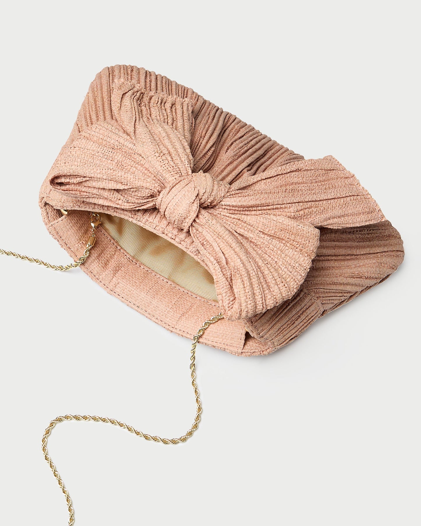 Pochette plissée à nœud Rayne Blush