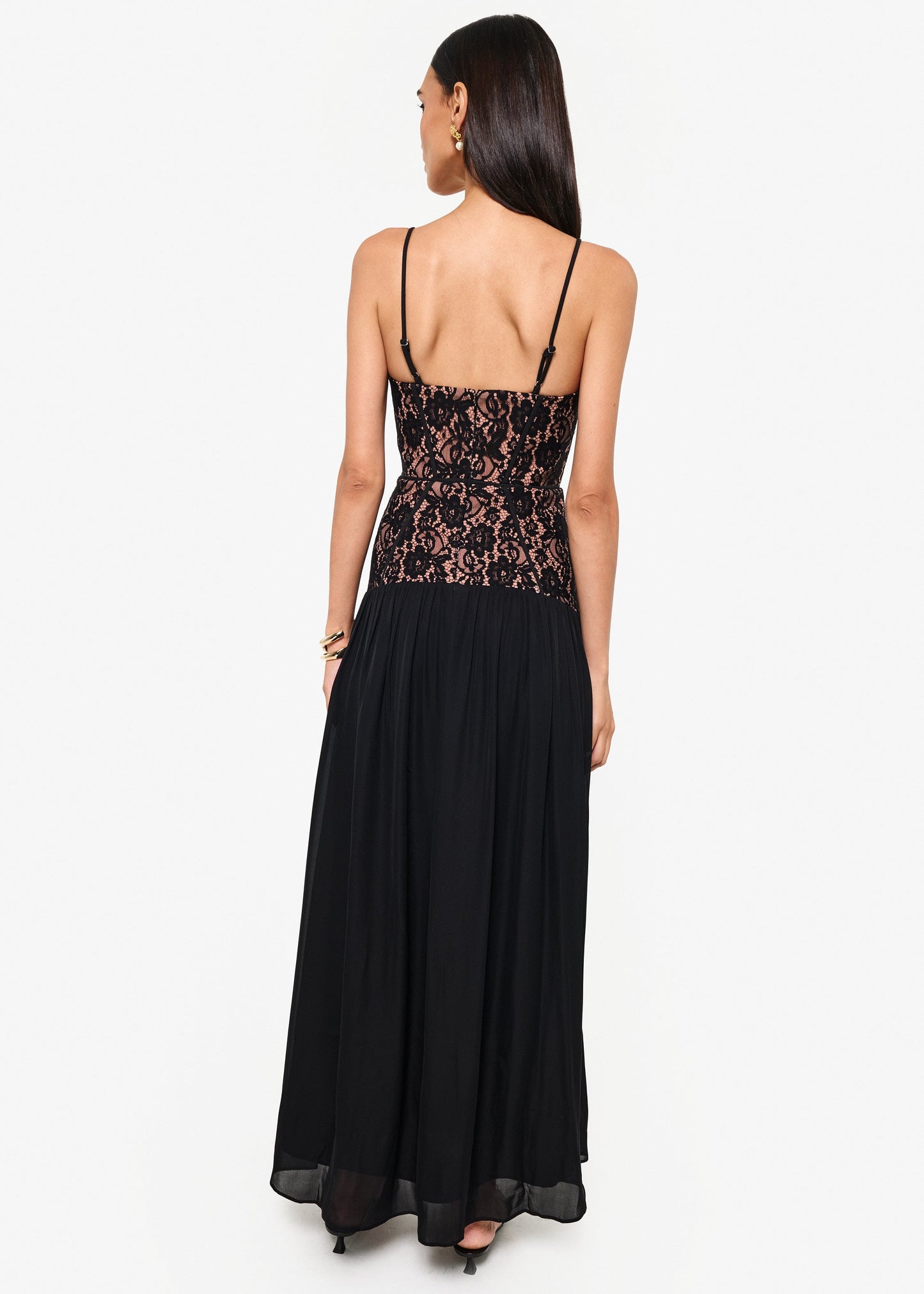 Robe corset en dentelle corse noire