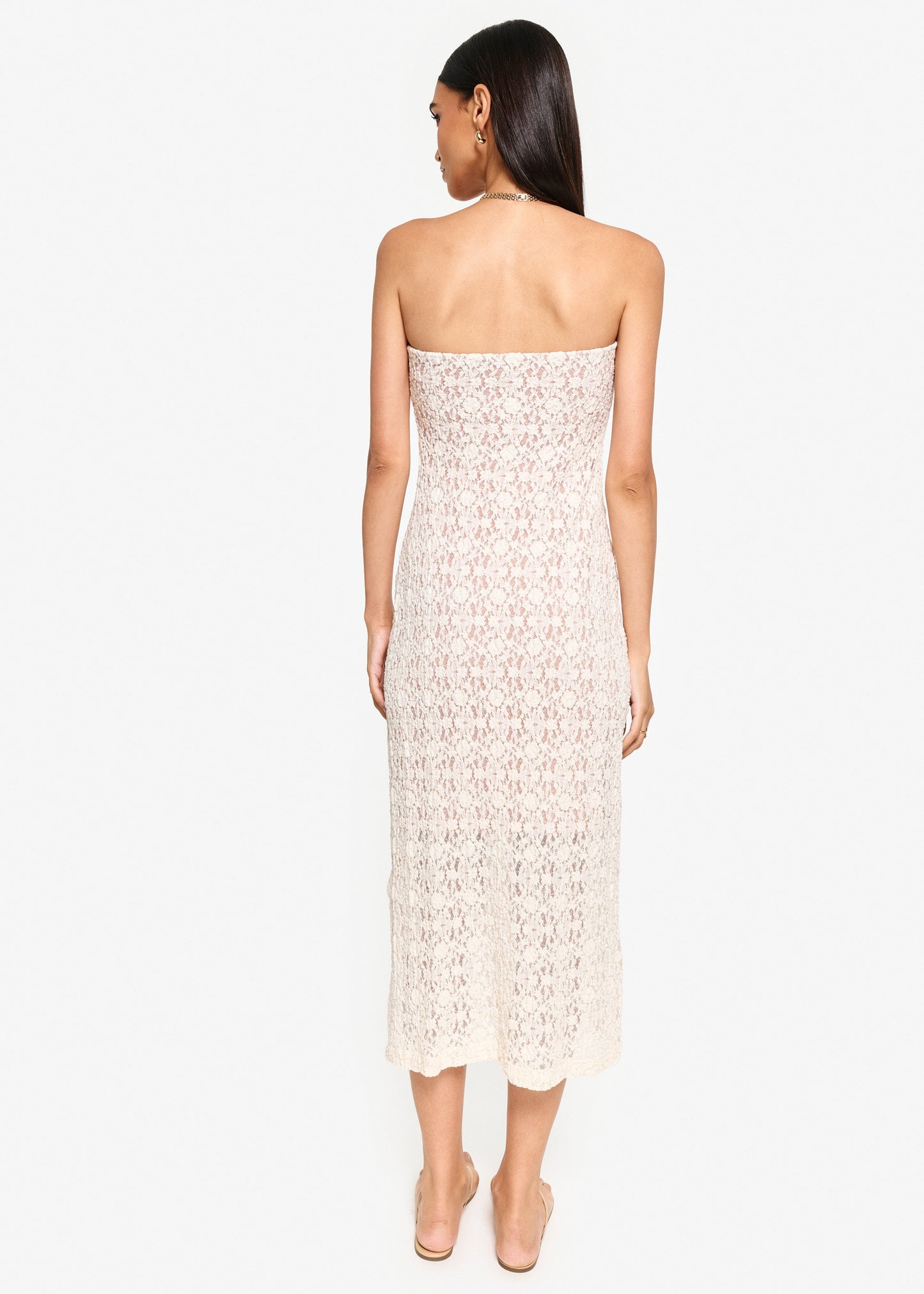 Robe en dentelle extensible Castela Bone