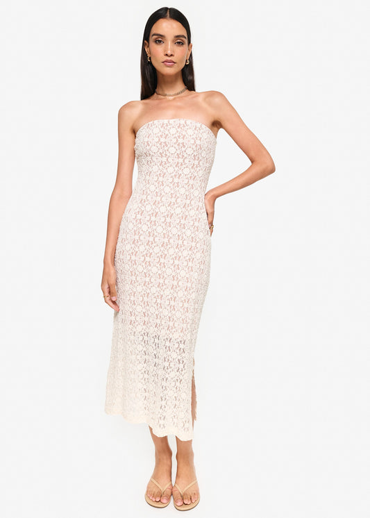 Robe en dentelle extensible Castela Bone