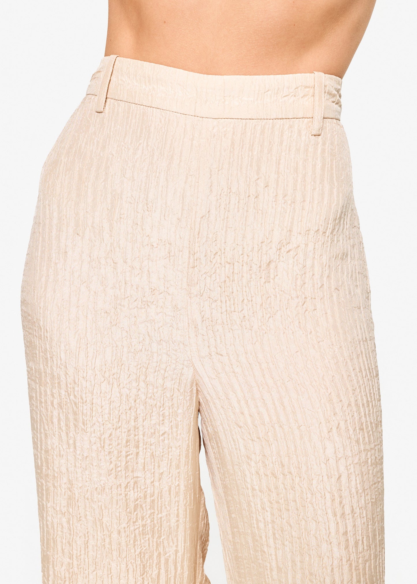 Pantalon taille haute à jambe large Serra Bone