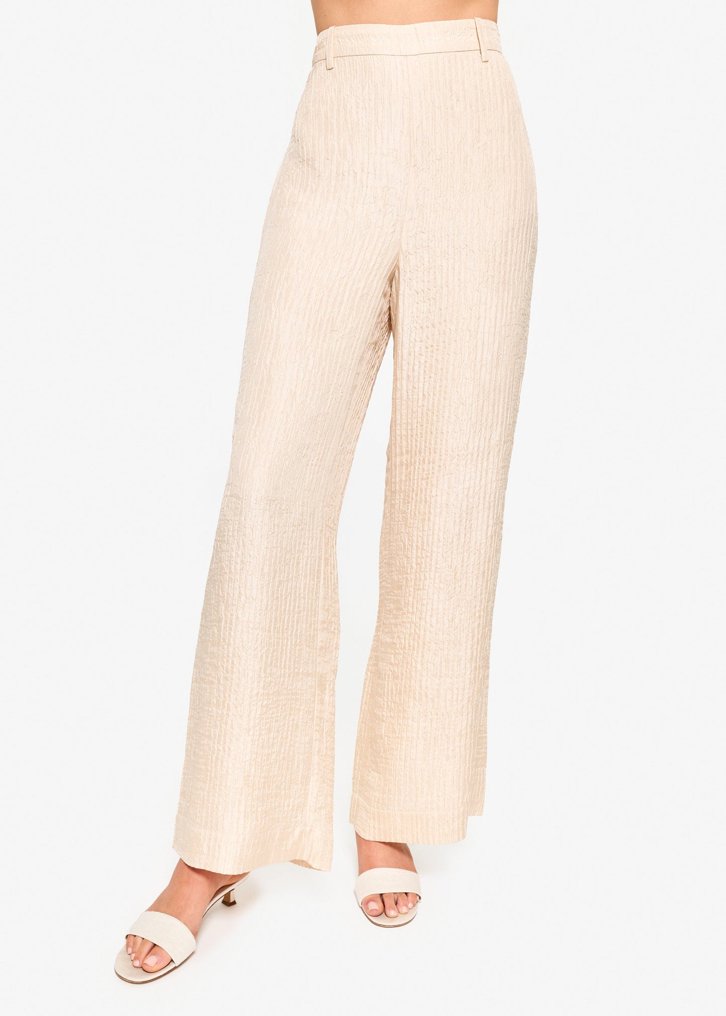 Pantalon taille haute à jambe large Serra Bone