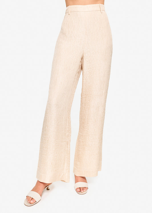 Pantalon taille haute à jambe large Serra Bone