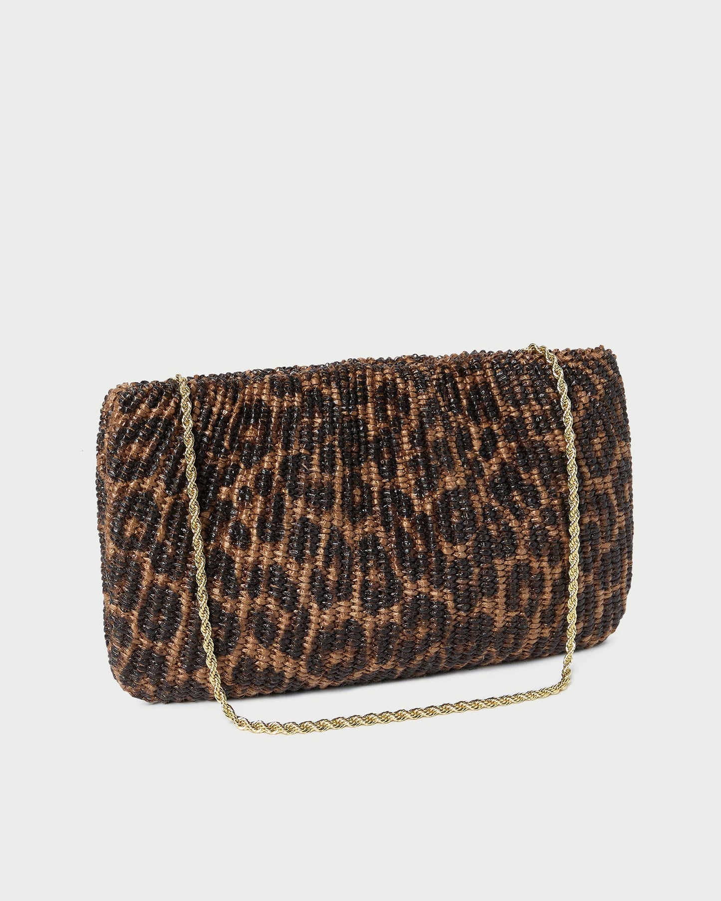 Pochette tissée léopard Serena