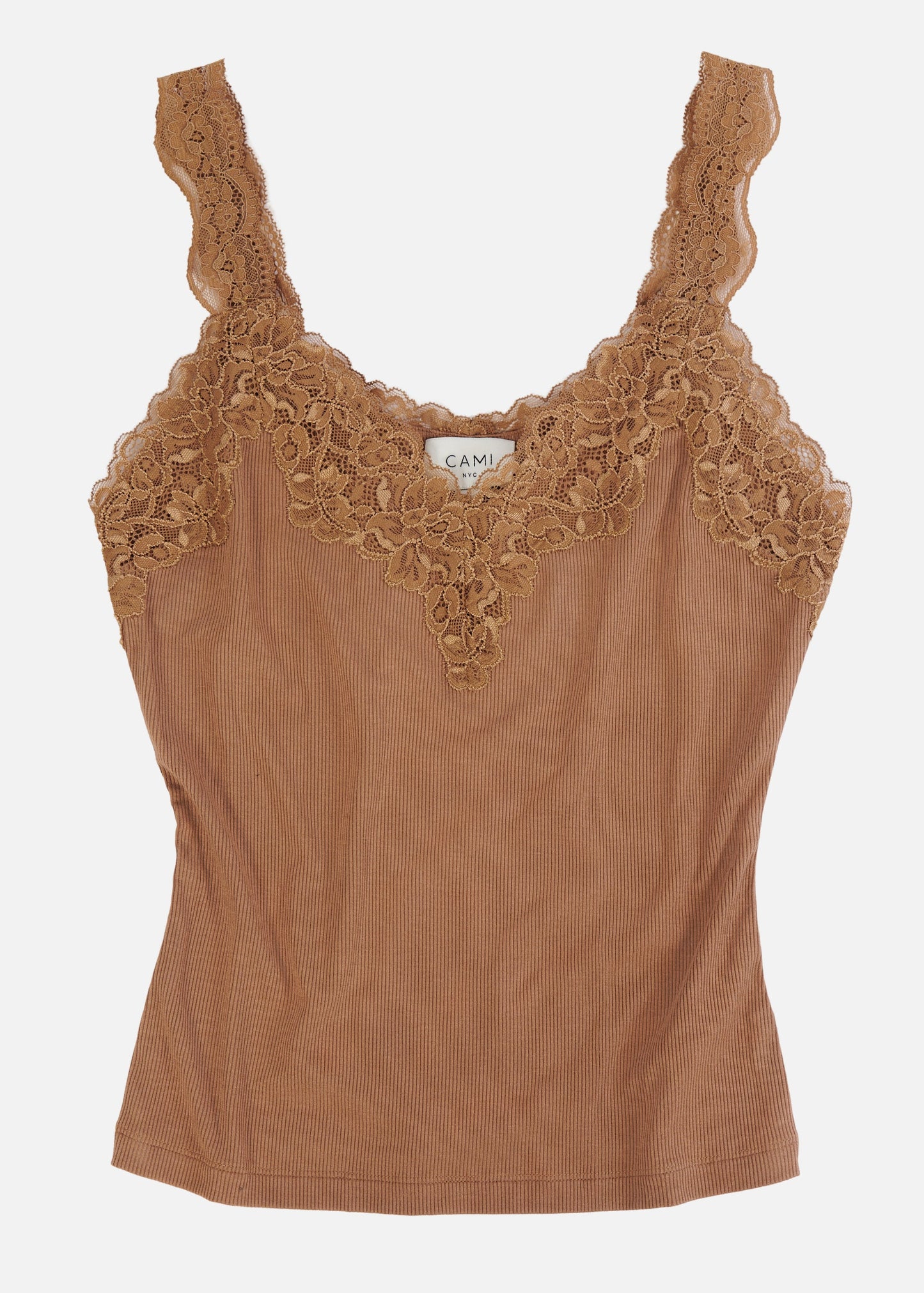Débardeur en tricot côtelé Lani caramel