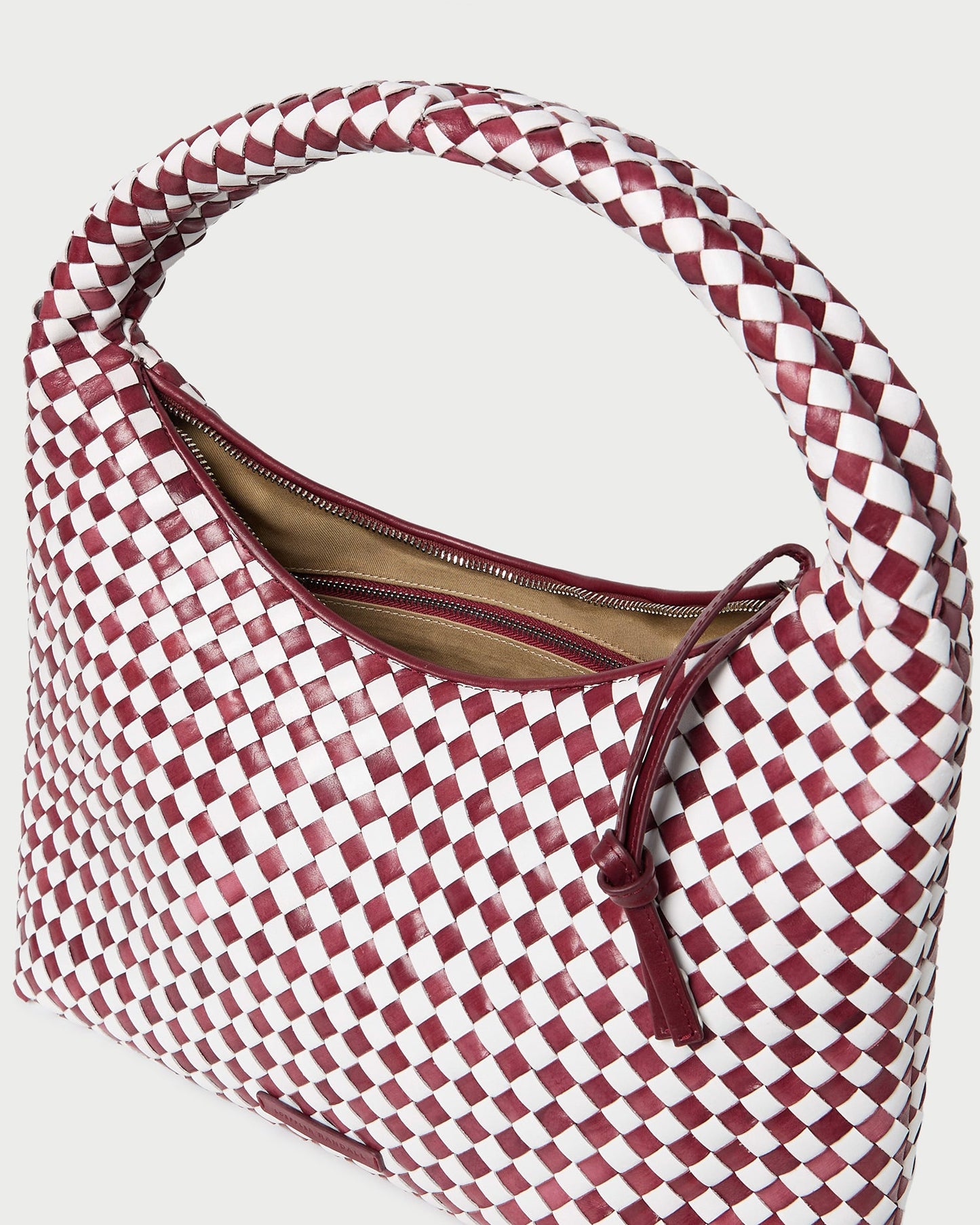 Sac hobo tissé Willow marron/blanc