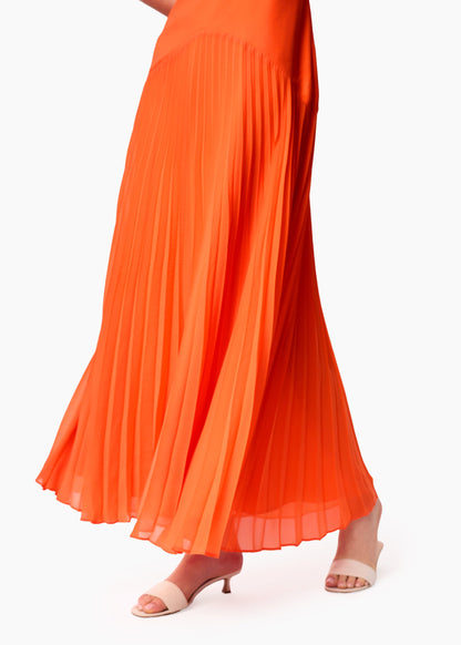 Robe plissée en mousseline de soie Jennelyn Clémentine